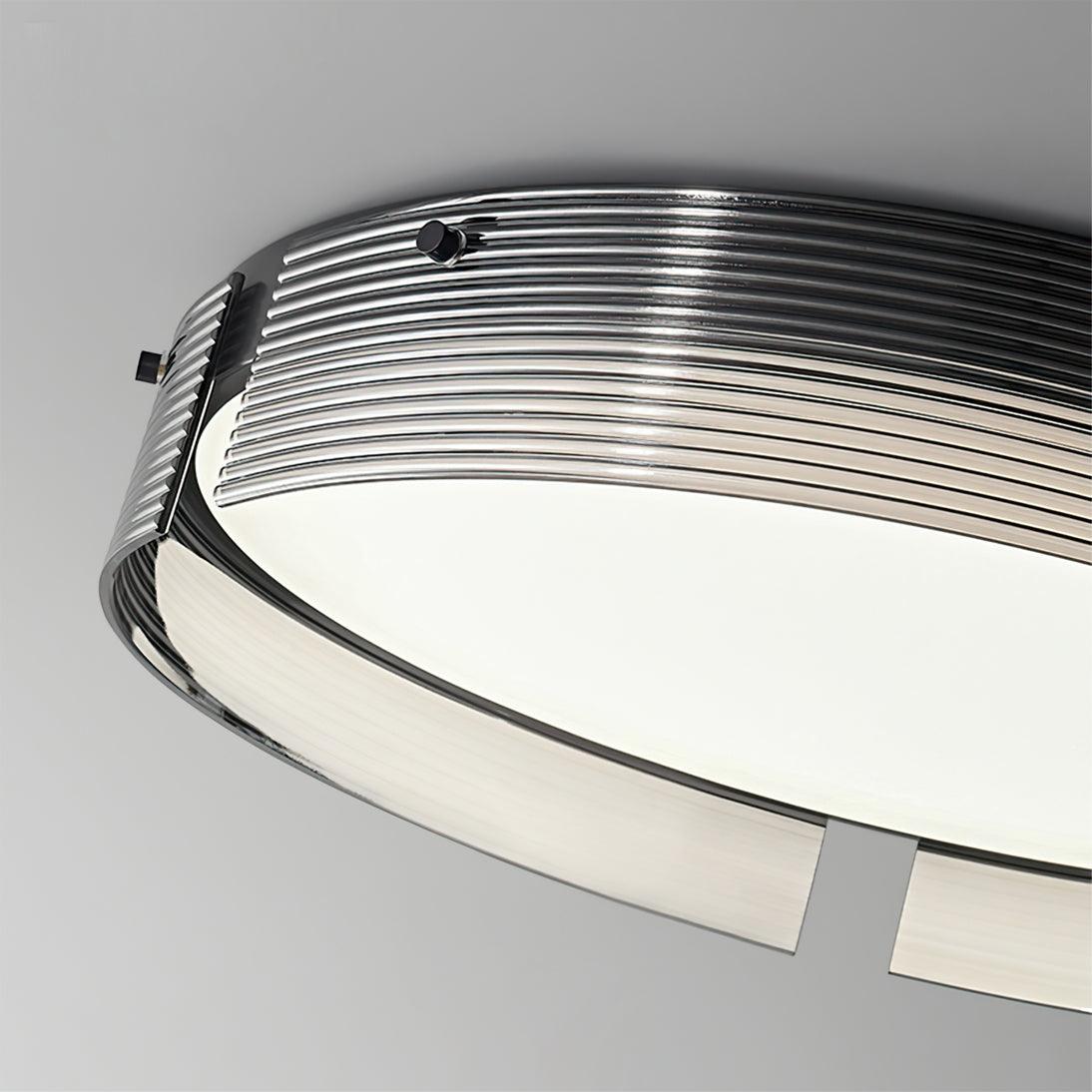 Stripe Brass Ceiling Lamp Circular Frame Modern Bedroom - Letslighting