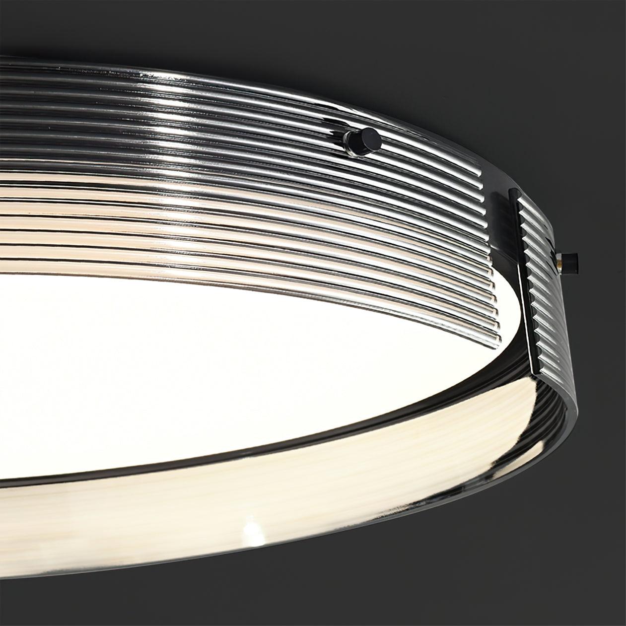 Stripe Brass Ceiling Lamp Circular Frame Modern Bedroom - Letslighting