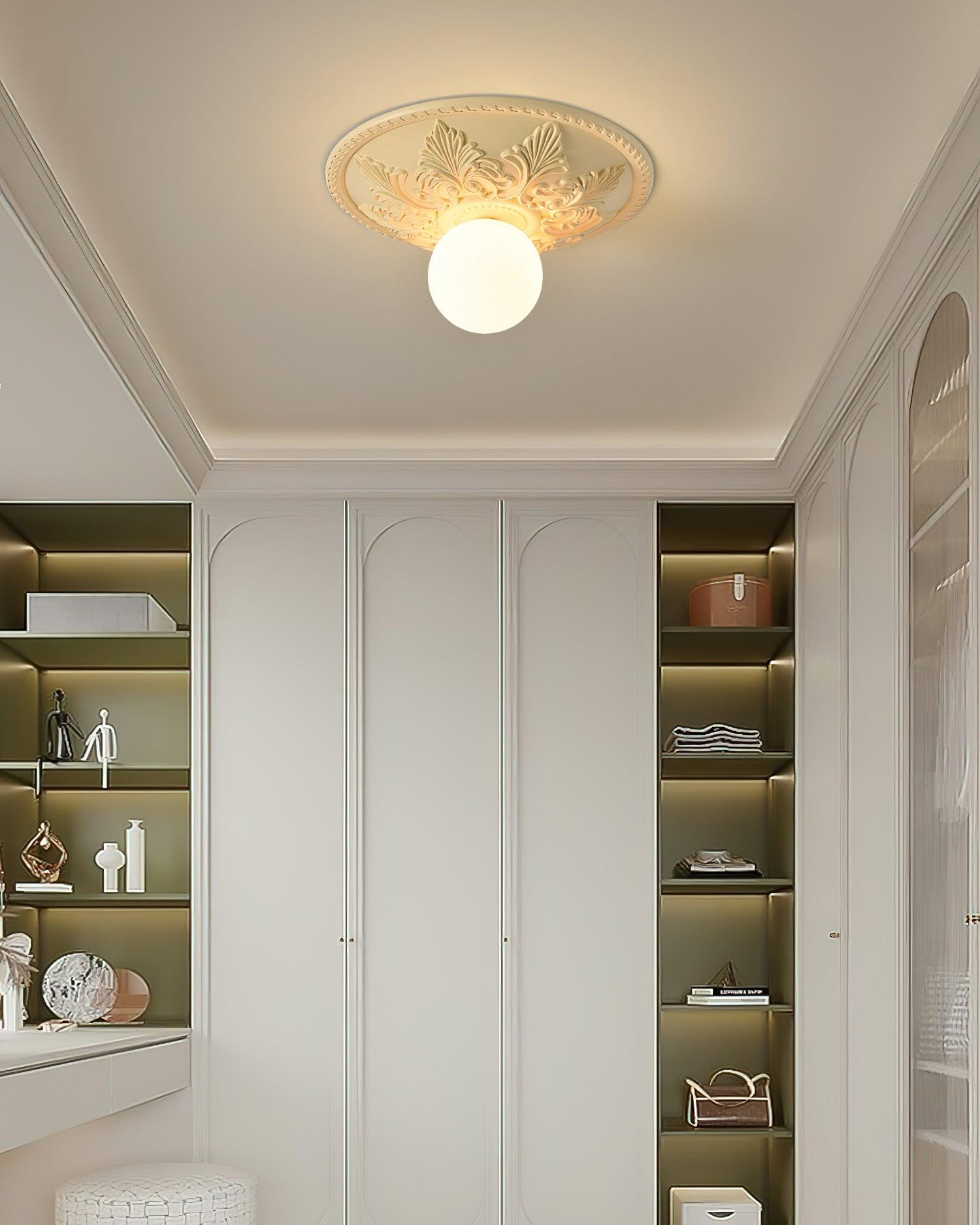 Ceiling Light Resin Canopy Glass Globe Classic Ornate - Letslighting