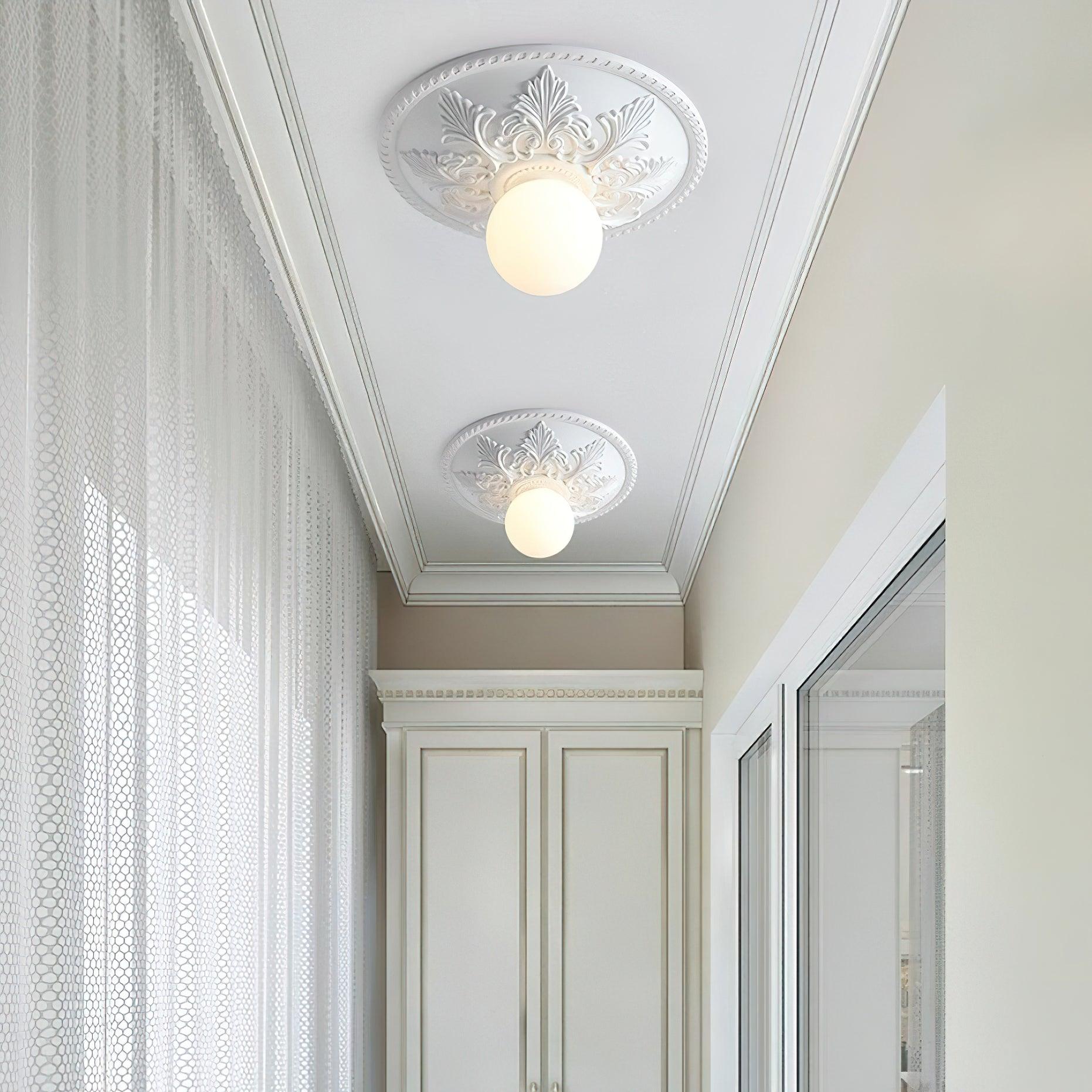 Ceiling Light Resin Canopy Glass Globe Classic Ornate - Letslighting