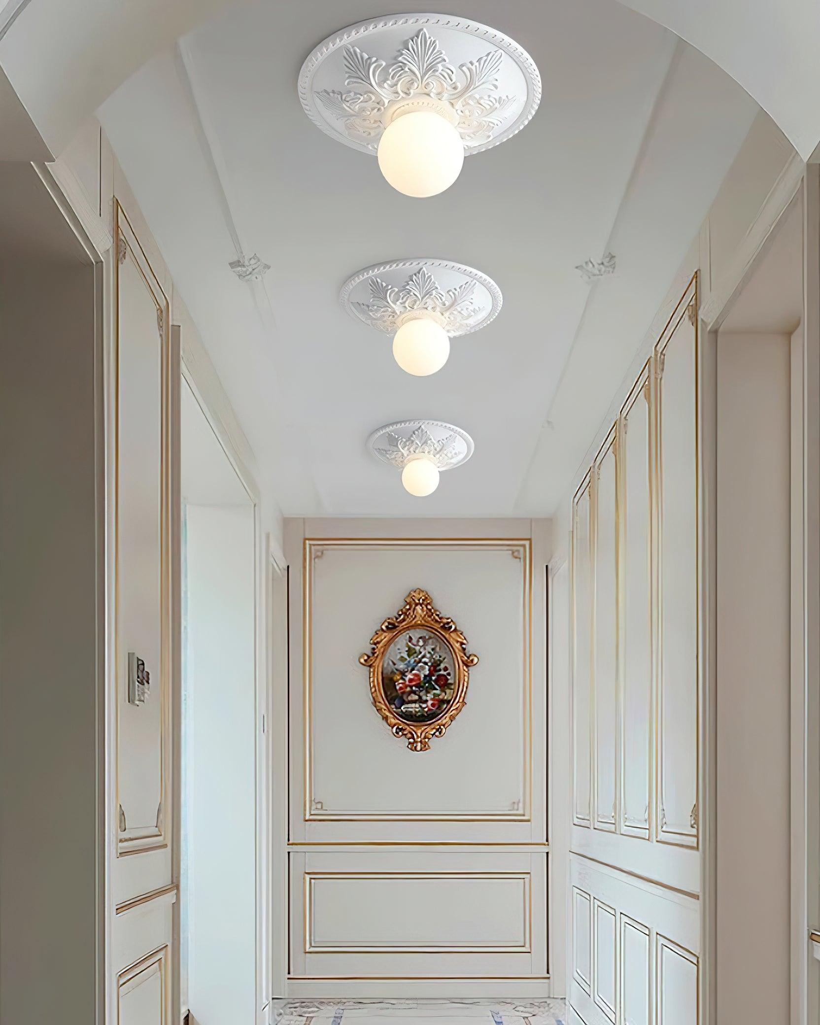 Ceiling Light Resin Canopy Glass Globe Classic Ornate - Letslighting