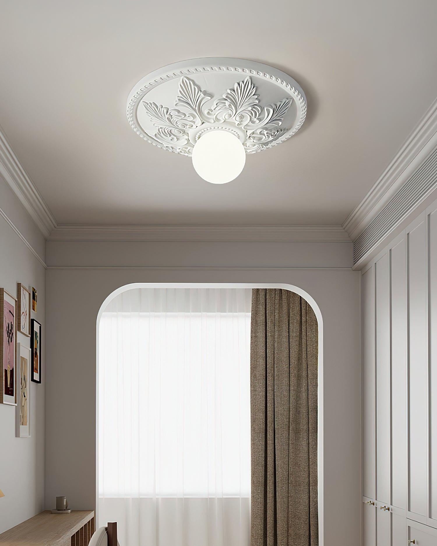 Ceiling Light Resin Canopy Glass Globe Classic Ornate - Letslighting