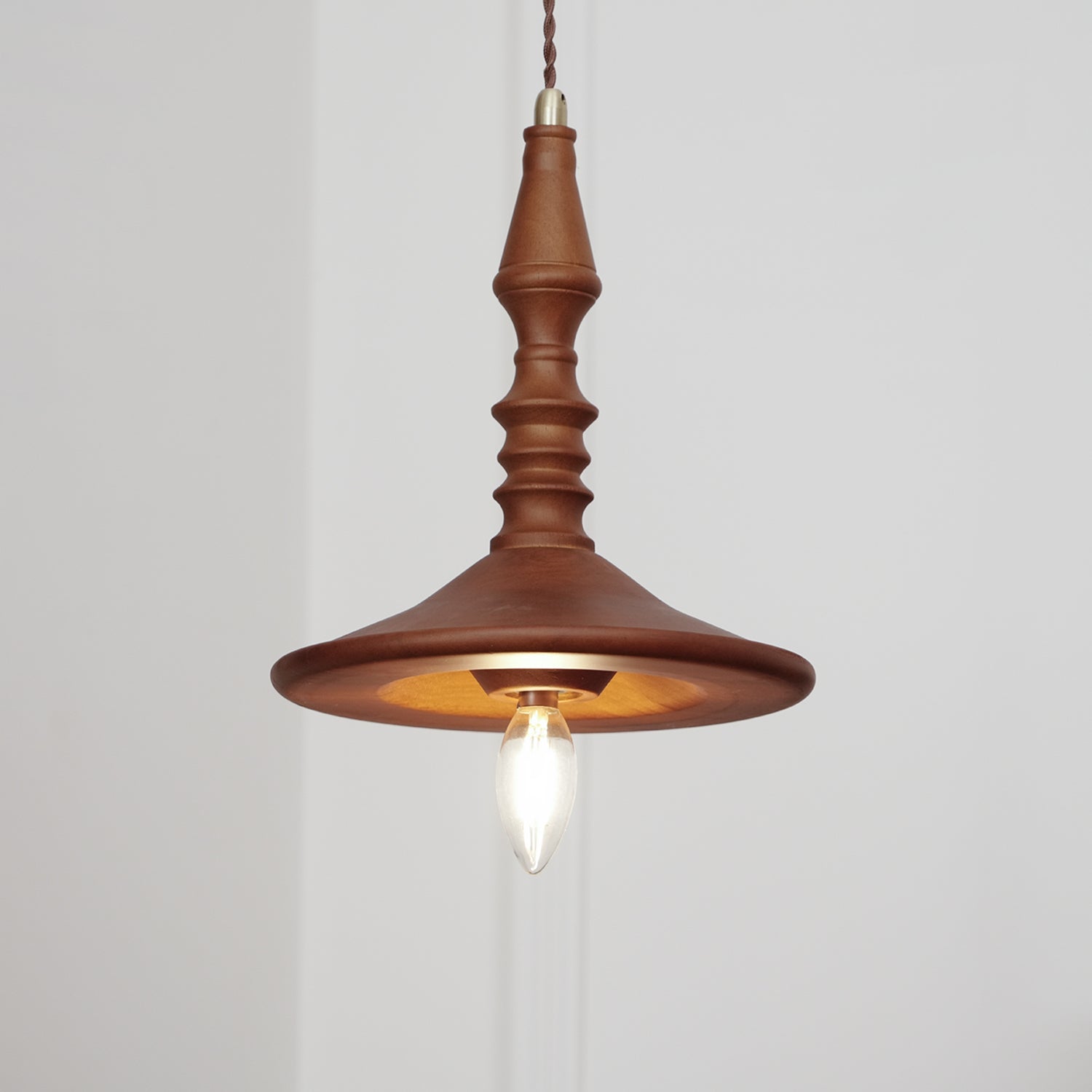 Pendant Lamp Wood Walnut Shade Modern Minimalist Cozy Warm - Letslighting
