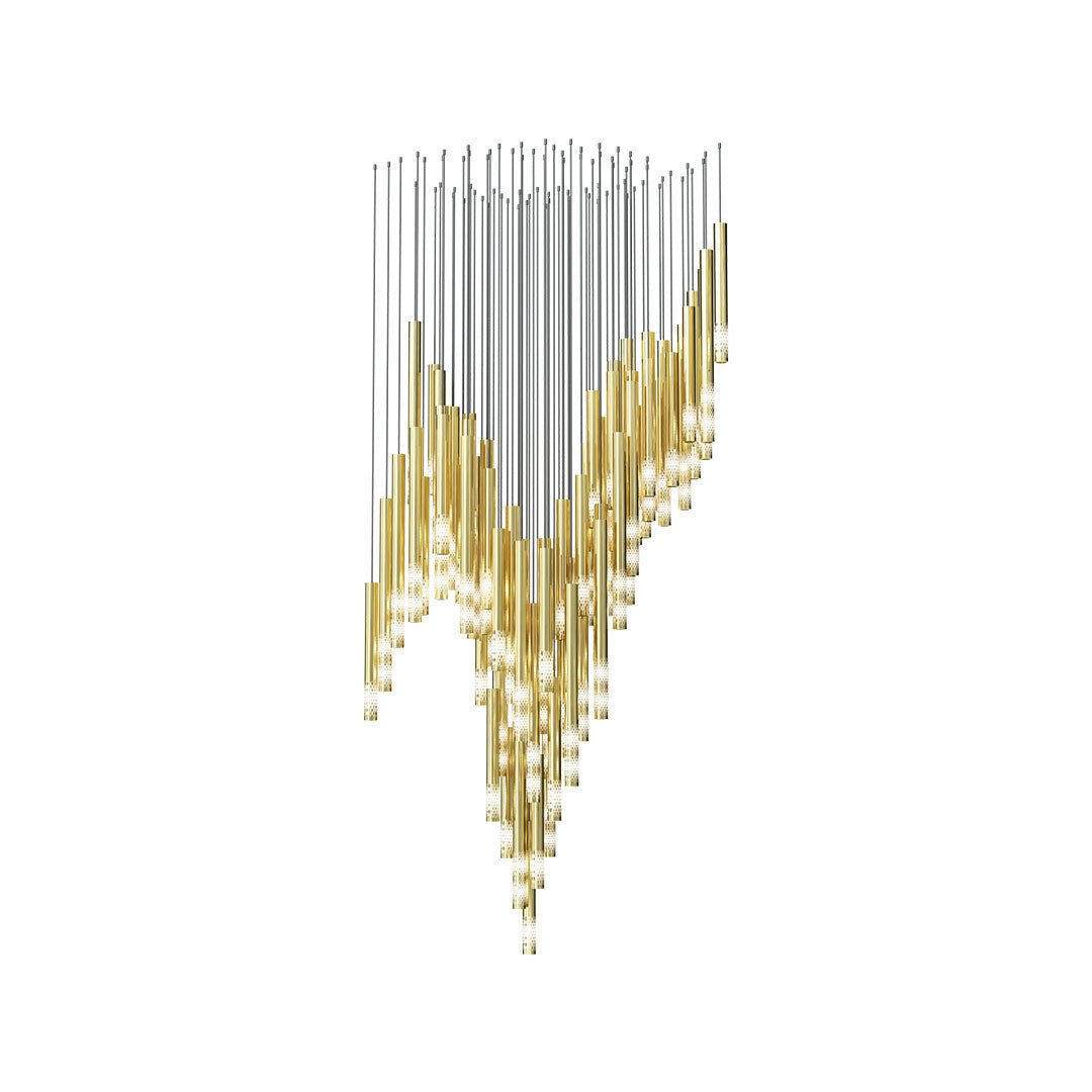 Ovynira Gold Rod Chandelier - Blowlighting