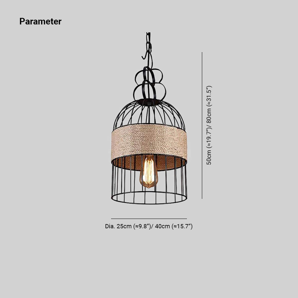 Epoch Design LED Cage à Oiseaux Suspension Métal/Corde Café/Bar/Restaurant