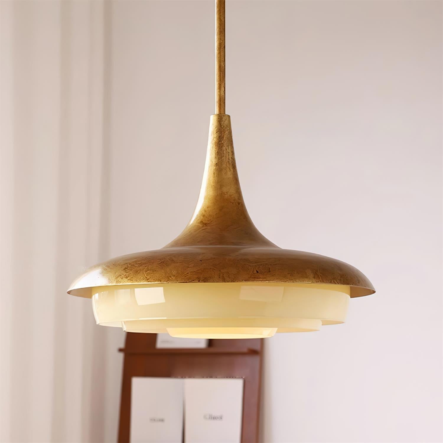 Tabit Pendant Lamp Aged Brass Layered Glass - Letslighting