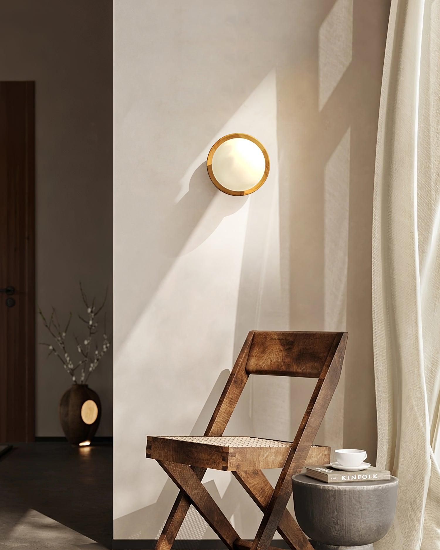 Wall Lamp Body with Wood Rim Minimalist Style - Letslighting