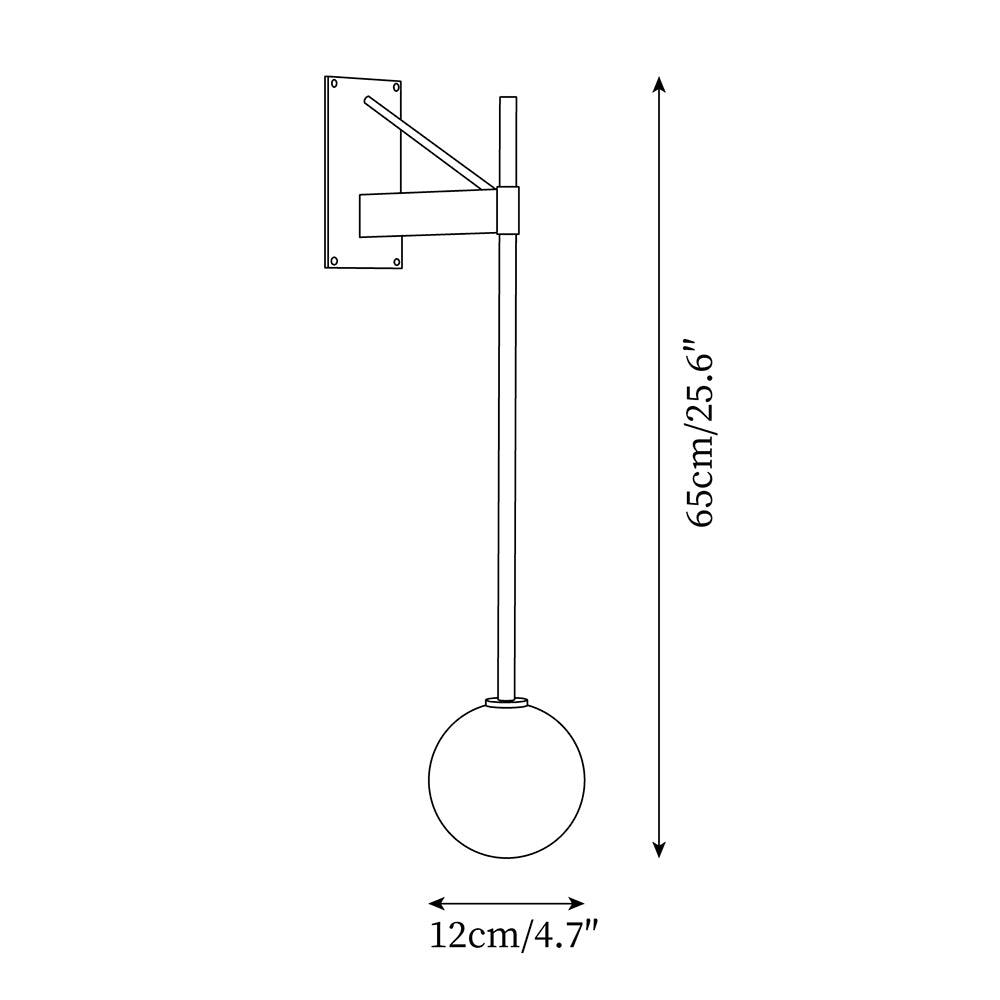 Wall Lamp Rod Glass Globe Minimal Lamp Fixture Bedside - Letslighting