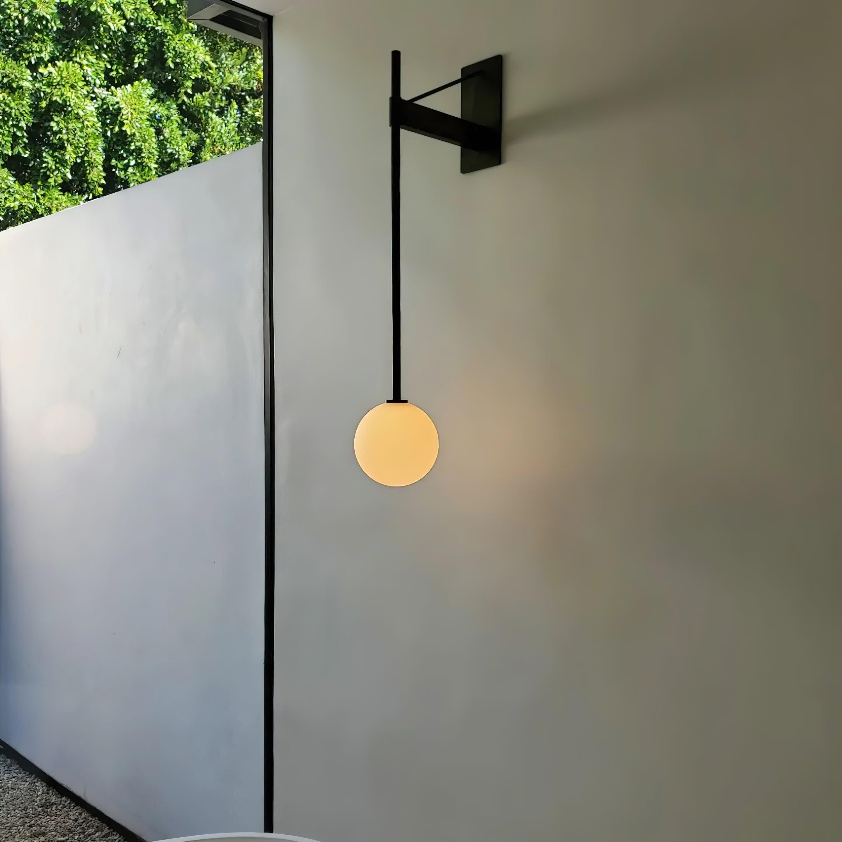 Wall Lamp Rod Glass Globe Minimal Lamp Fixture Bedside - Letslighting