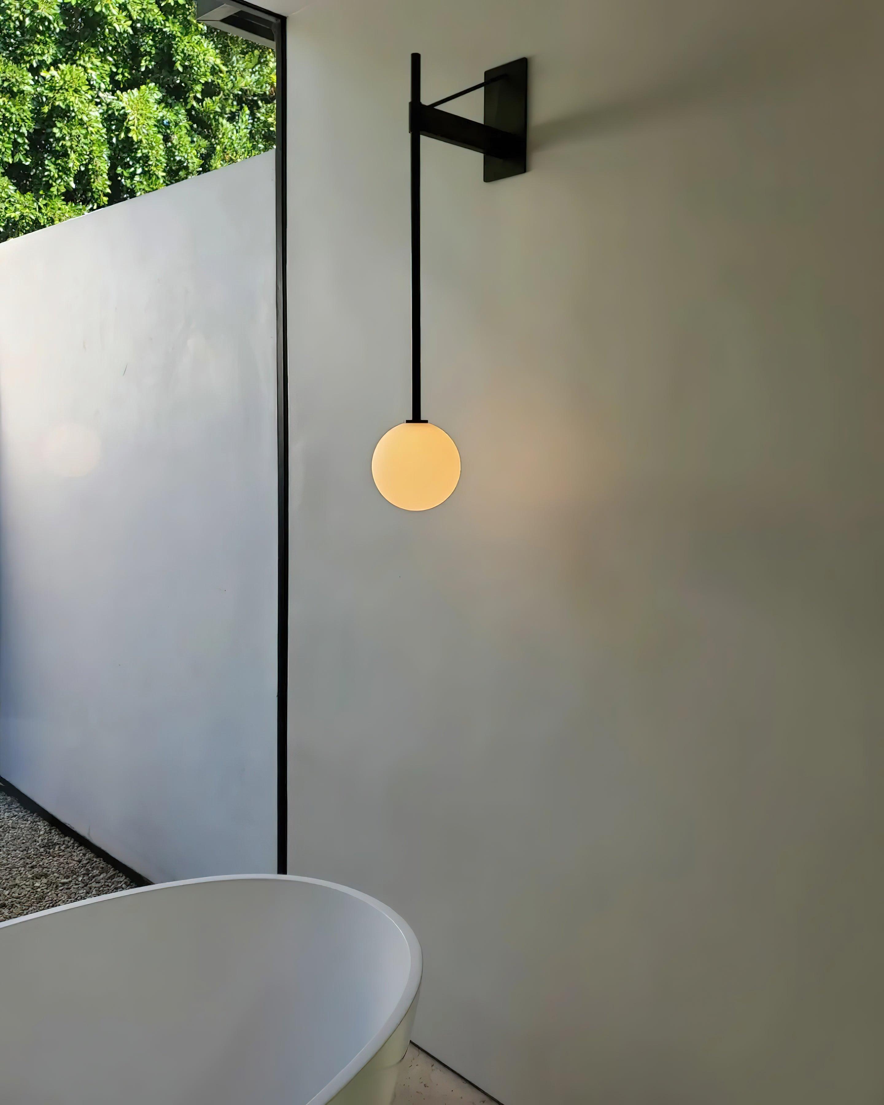 Wall Lamp Rod Glass Globe Minimal Lamp Fixture Bedside - Letslighting