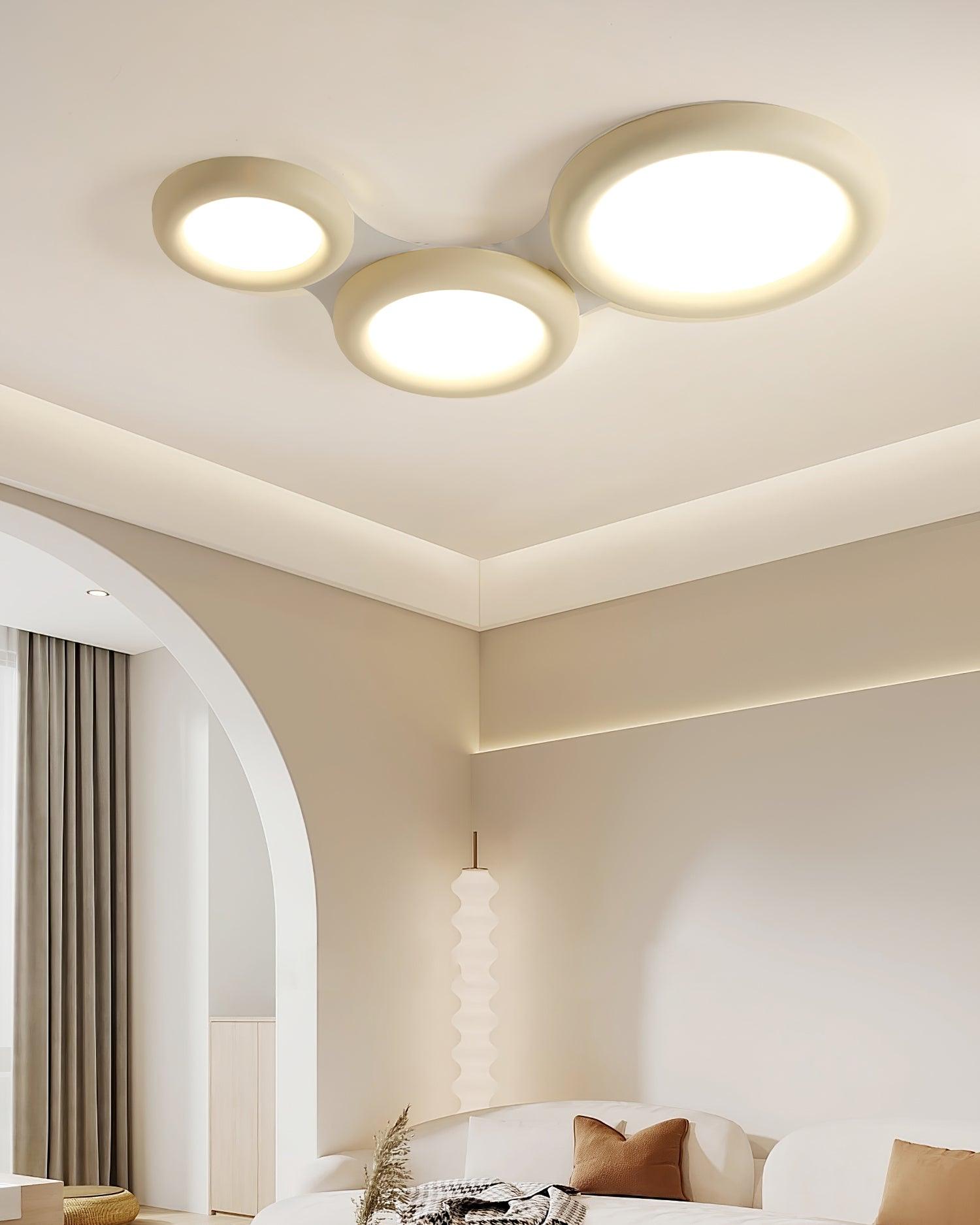 Ceiling Light Beige Flush Mount with Acrylic Canopy Minimalist - Letslighting