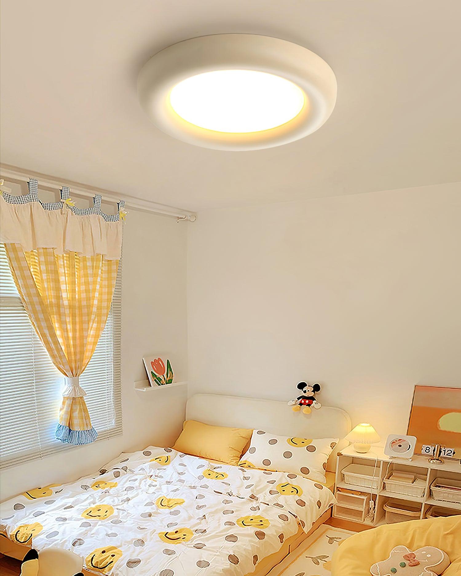 Ceiling Light Beige Flush Mount with Acrylic Canopy Minimalist - Letslighting