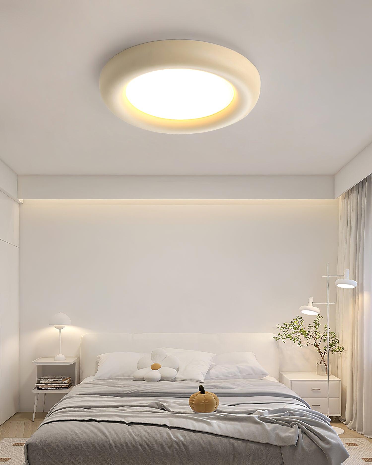 Ceiling Light Beige Flush Mount with Acrylic Canopy Minimalist - Letslighting