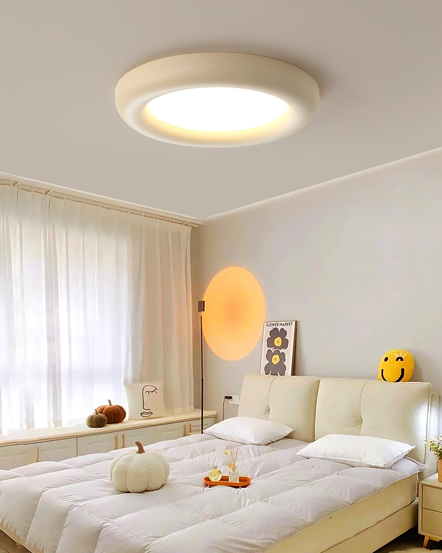 Ceiling Light Beige Flush Mount with Acrylic Canopy Minimalist - Letslighting