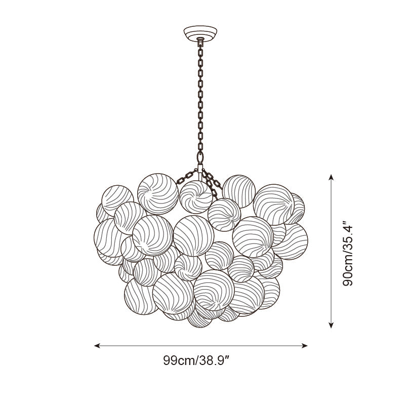 Talia Chandelier Glass Sphere Cascade - Letslighting