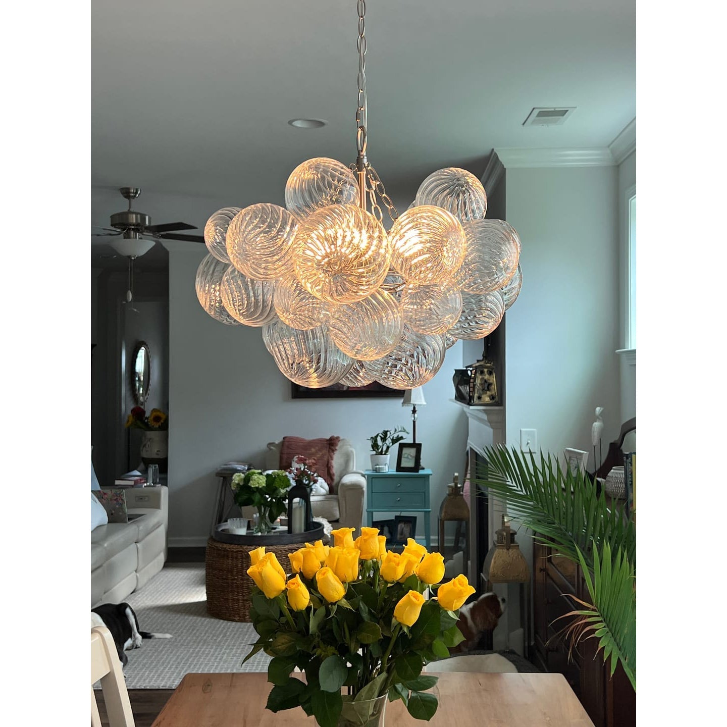 Talia Chandelier Glass Sphere Cascade - Letslighting