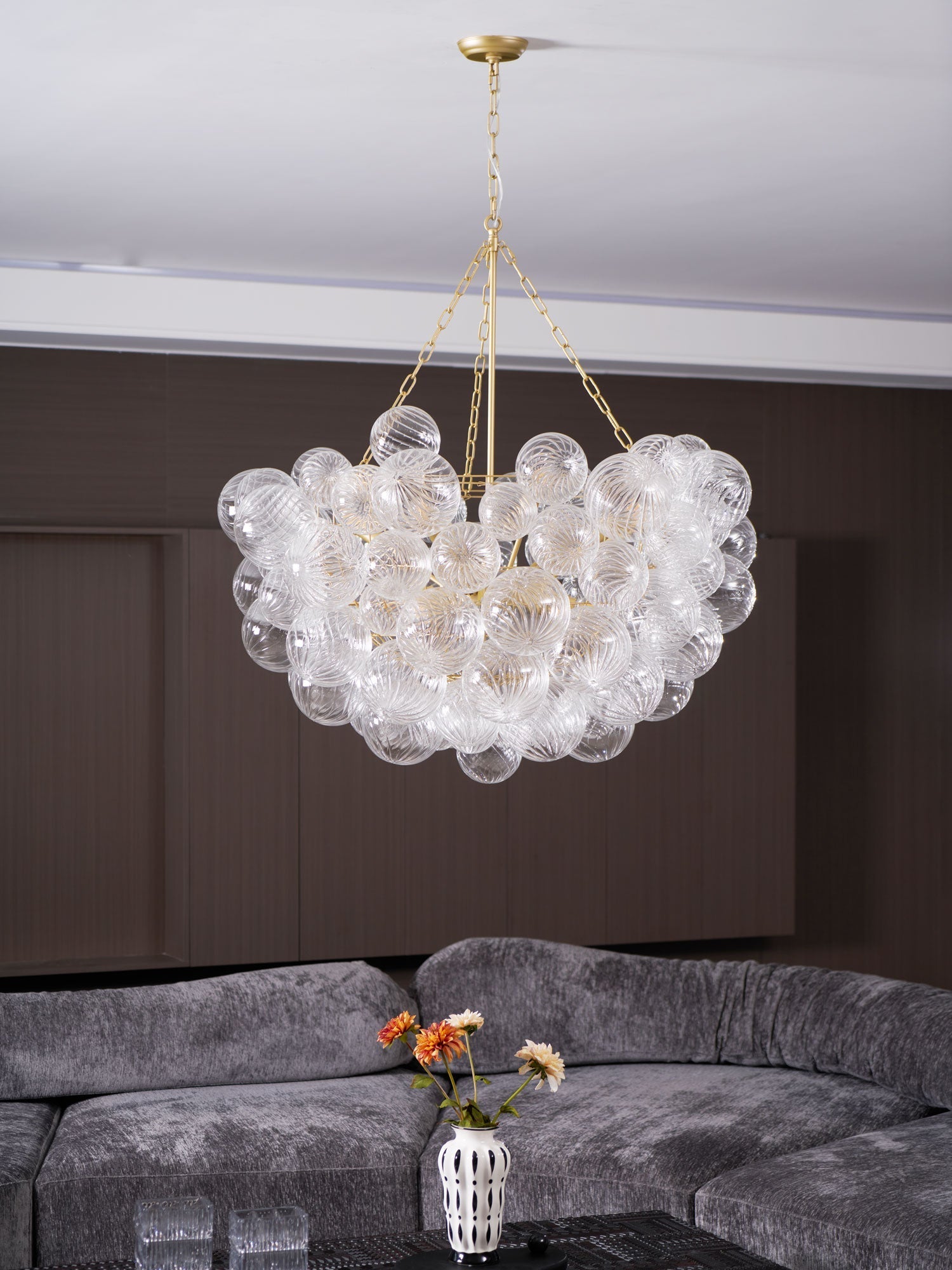 Talia Chandelier Glass Sphere Cascade - Letslighting