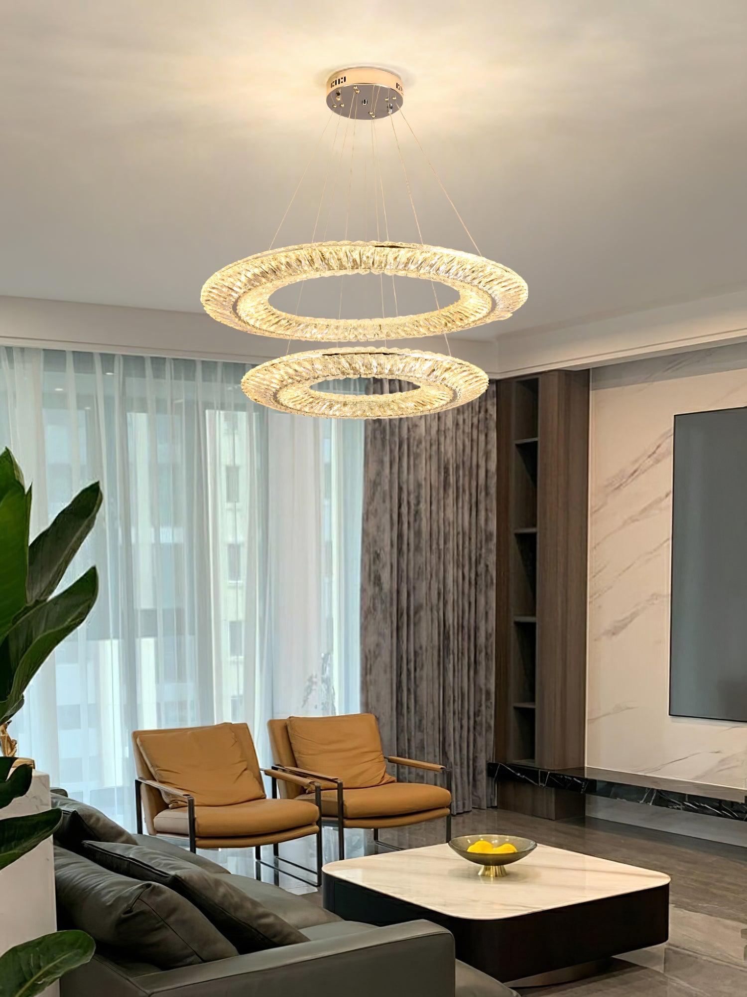 Lustra Chandelier Geometric Crystal LED Elegant - Letslighting