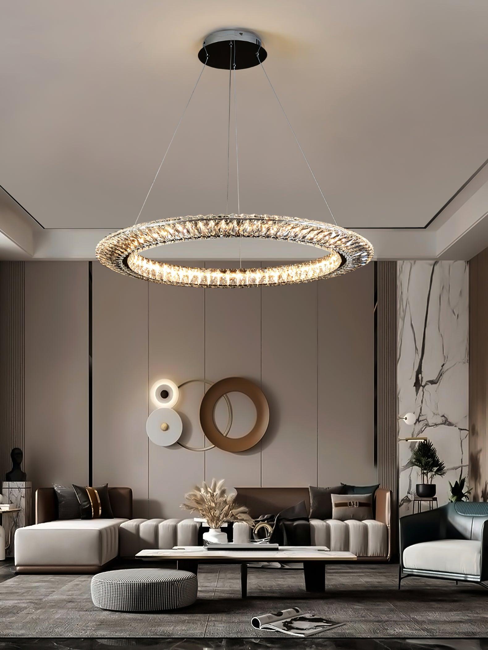 Lustra Chandelier Geometric Crystal LED Elegant - Letslighting