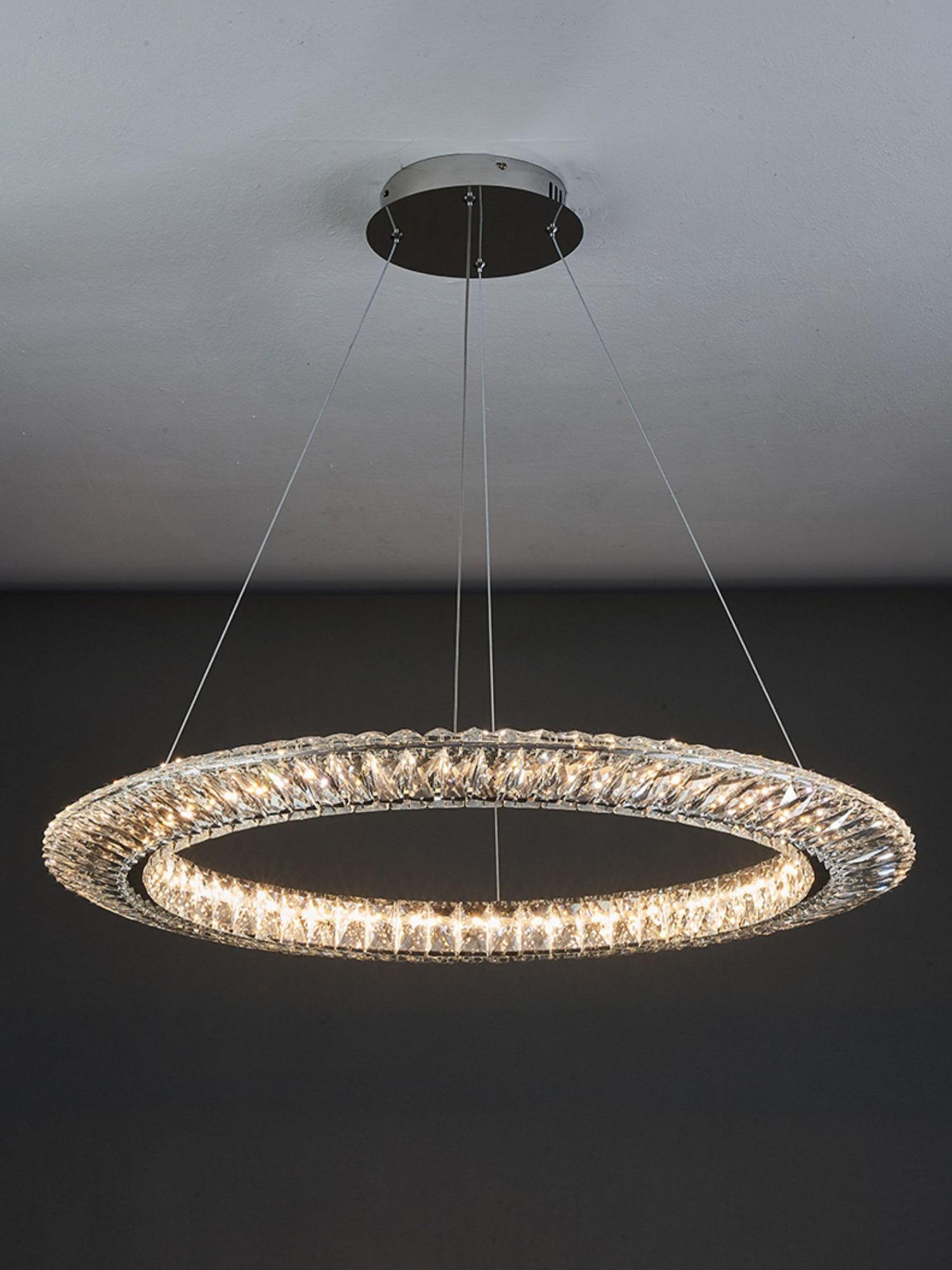 Lustra Chandelier Geometric Crystal LED Elegant - Letslighting