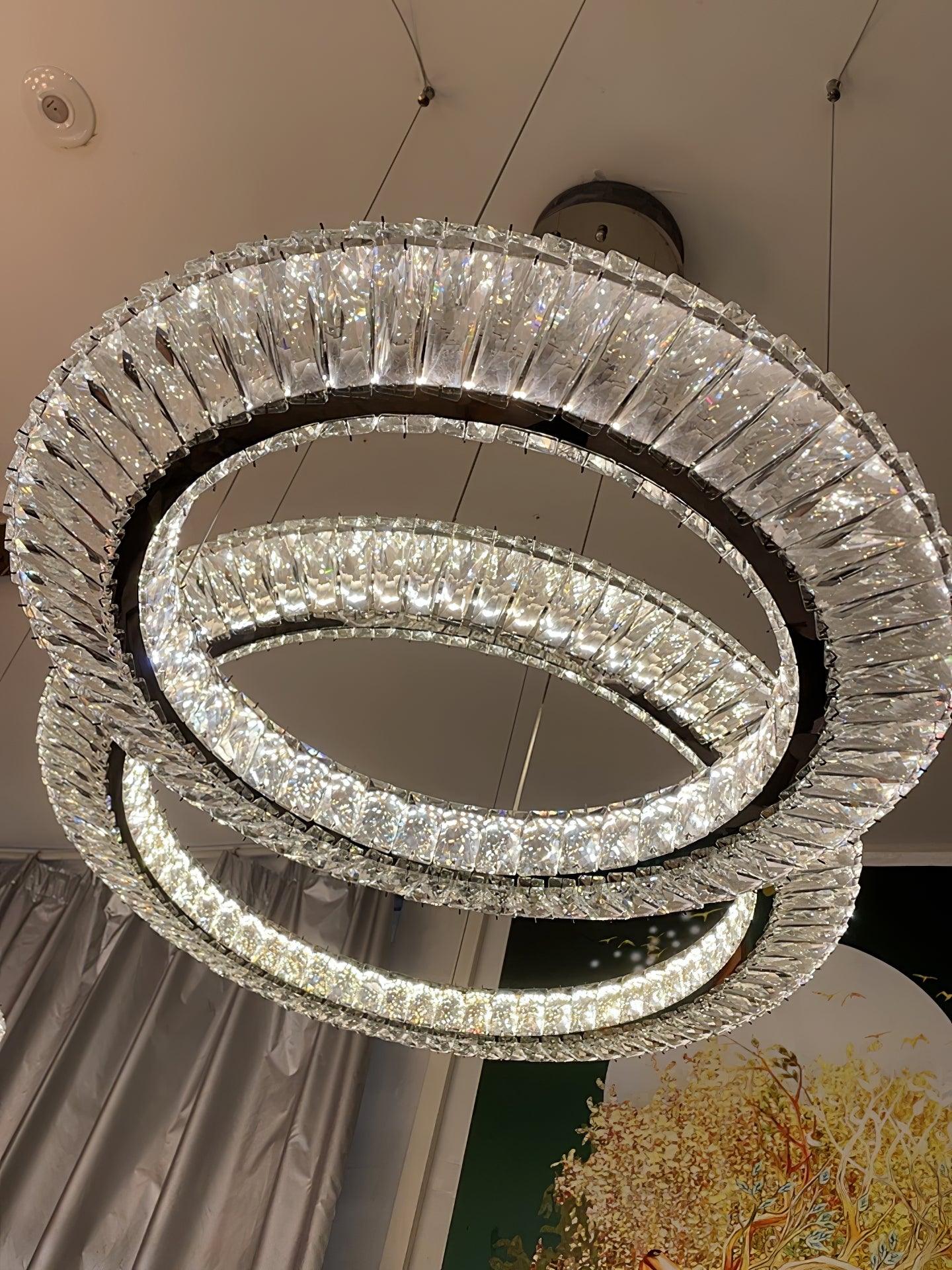 Lustra Chandelier Geometric Crystal LED Elegant - Letslighting