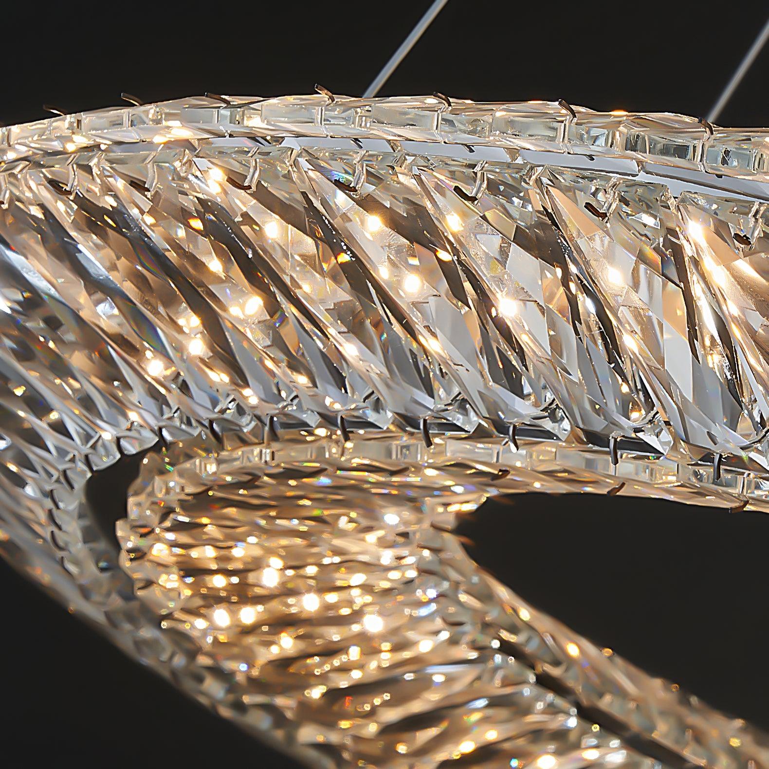 Lustra Chandelier Geometric Crystal LED Elegant - Letslighting