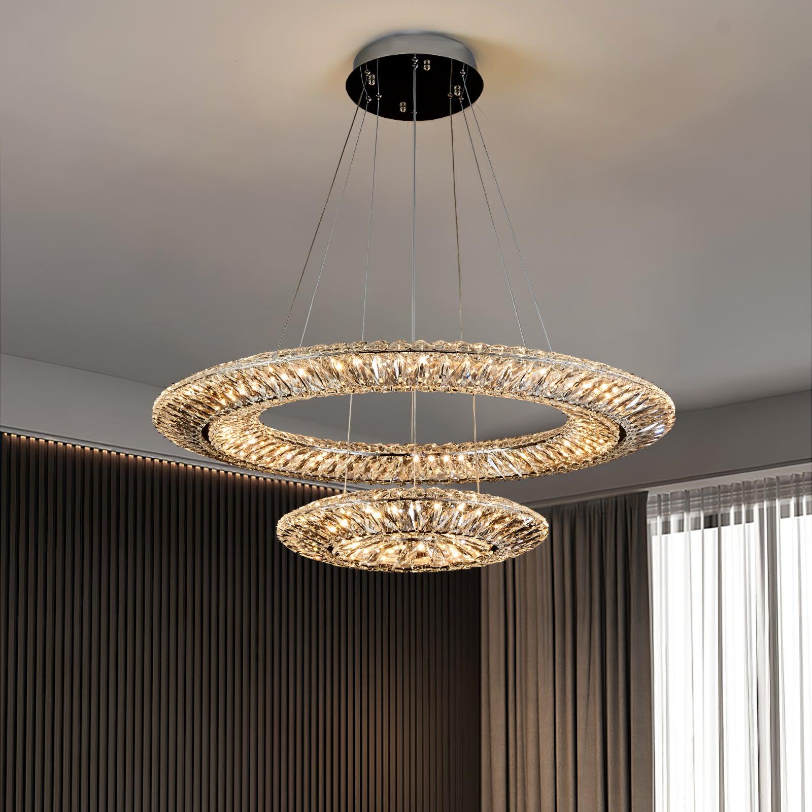 Lustra Chandelier Geometric Crystal LED Elegant - Letslighting