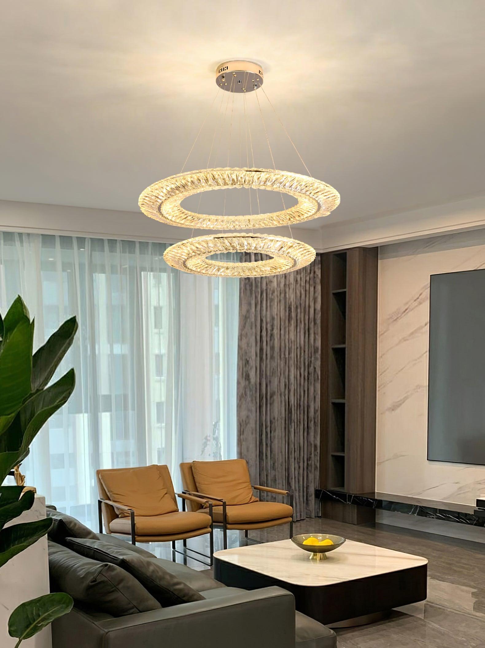 Lustra Chandelier Geometric Crystal LED Elegant - Letslighting