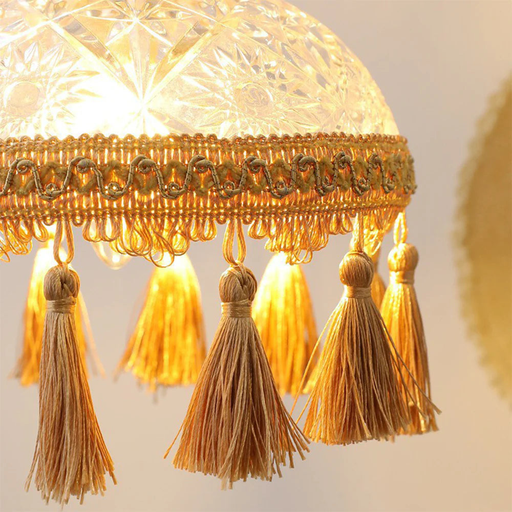 Tiffany Français Médiéval LED Suspension Verre Salon/Chambre À Coucher