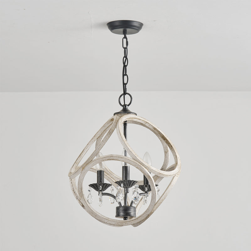 Viraearae Premium Nordic Crystal Wood Pendant Lamp - Lamp Copper