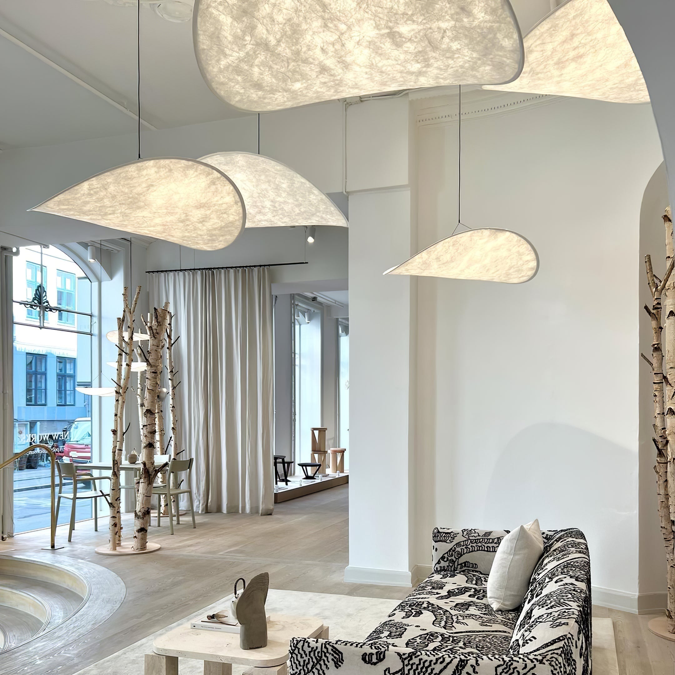 Elyno Sculptural Fabric Pendant Lamp - Letslighting