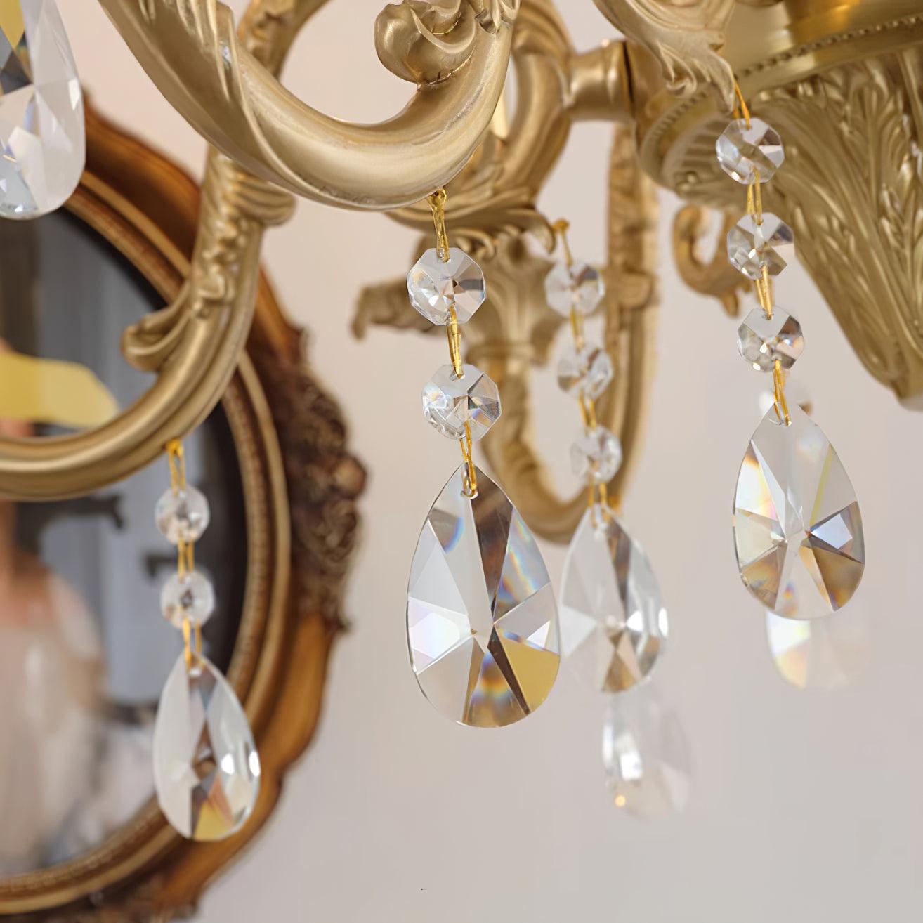 Elvion Classic Brass Crystal Chandelier - Letslighting