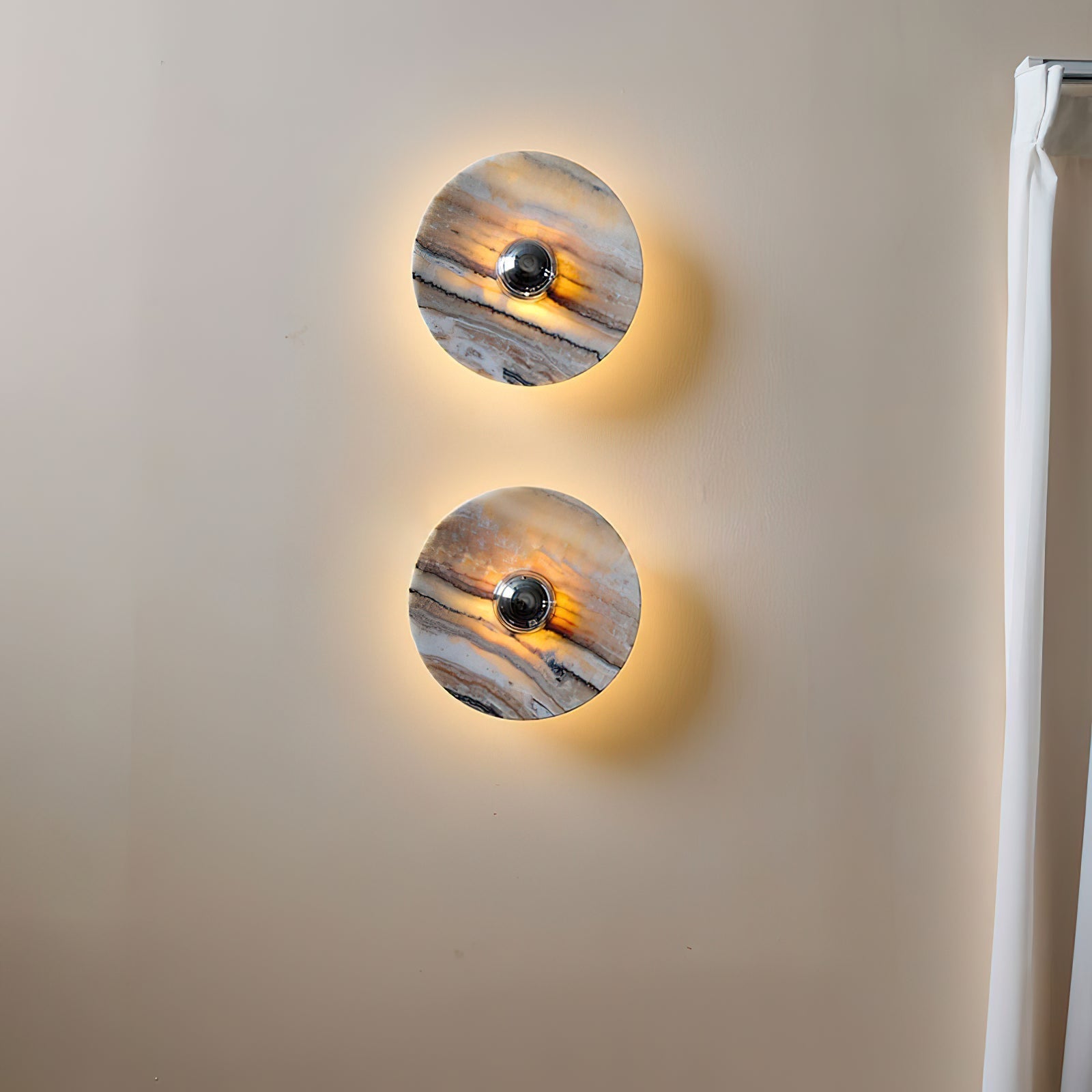 Olrine Modern Minimalist Marble Metal Wall Lamp - Lamp Copper