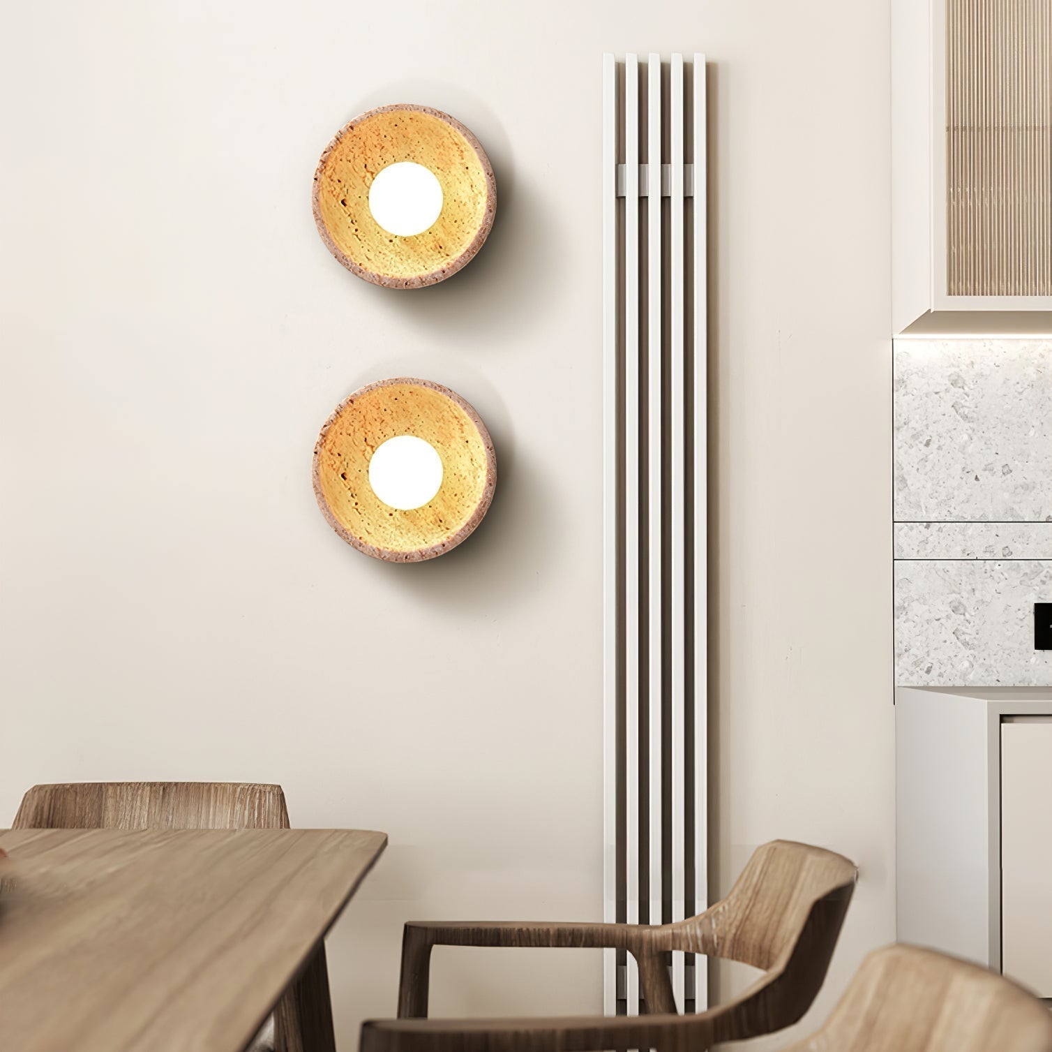 Vacaris Half-Dome Travertine Wall Light - Letslighting