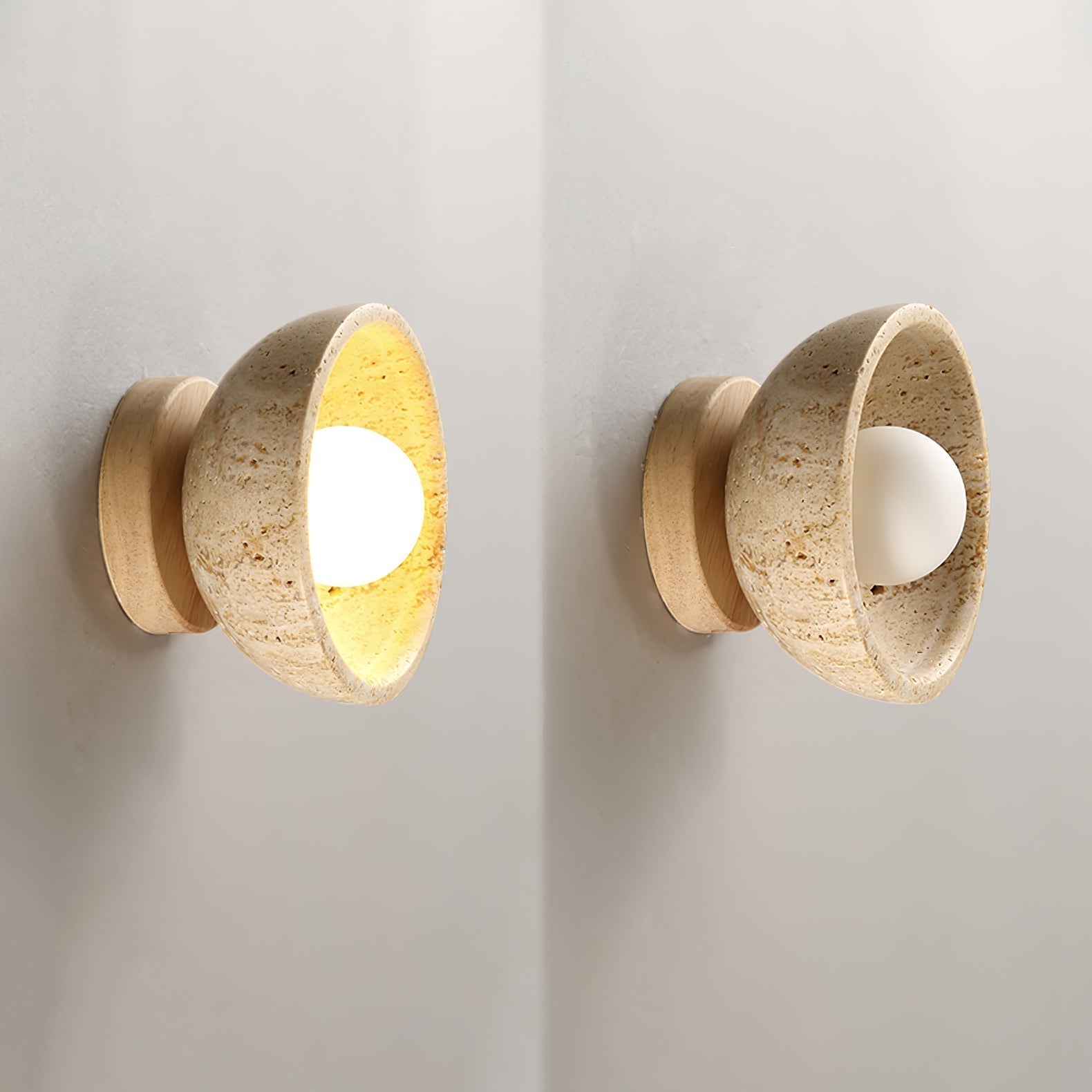 Vacaris Half-Dome Travertine Wall Light - Letslighting