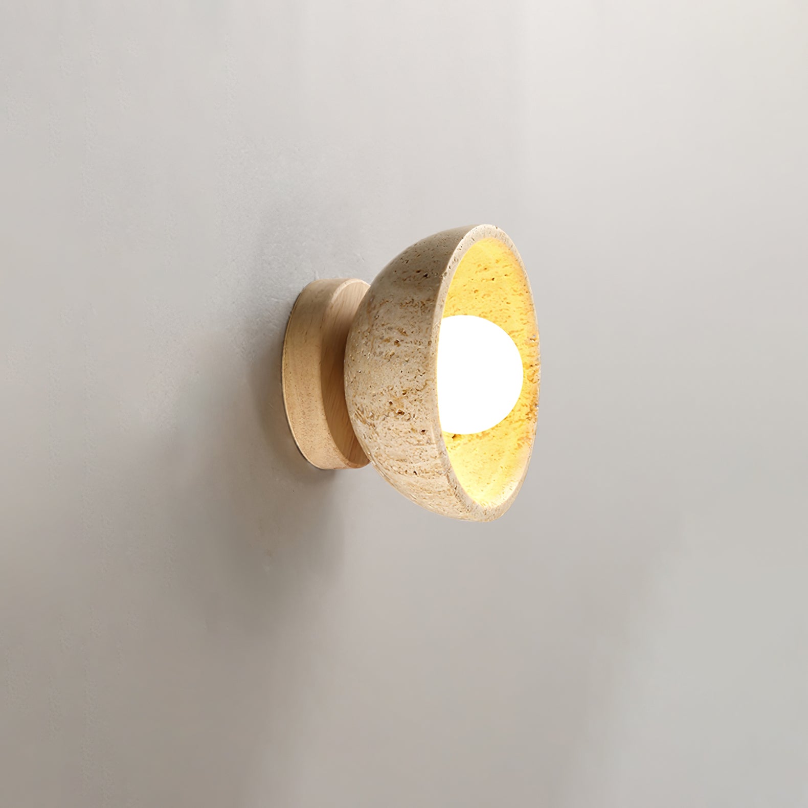 Vacaris Half-Dome Travertine Wall Light - Letslighting