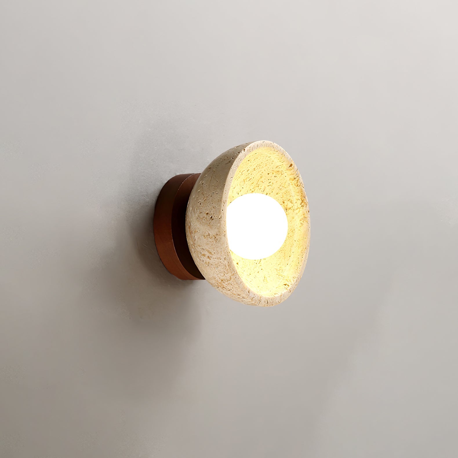 Vacaris Half-Dome Travertine Wall Light - Letslighting