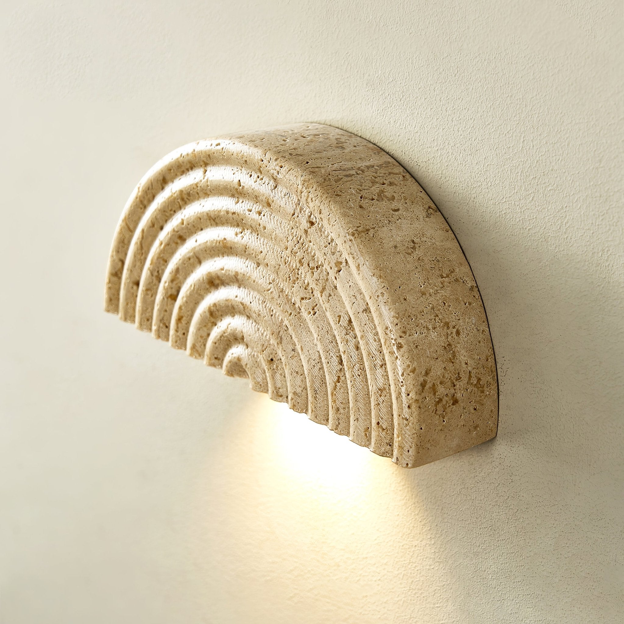Faro Travertine Half-Moon Wall Lamp - Letslighting
