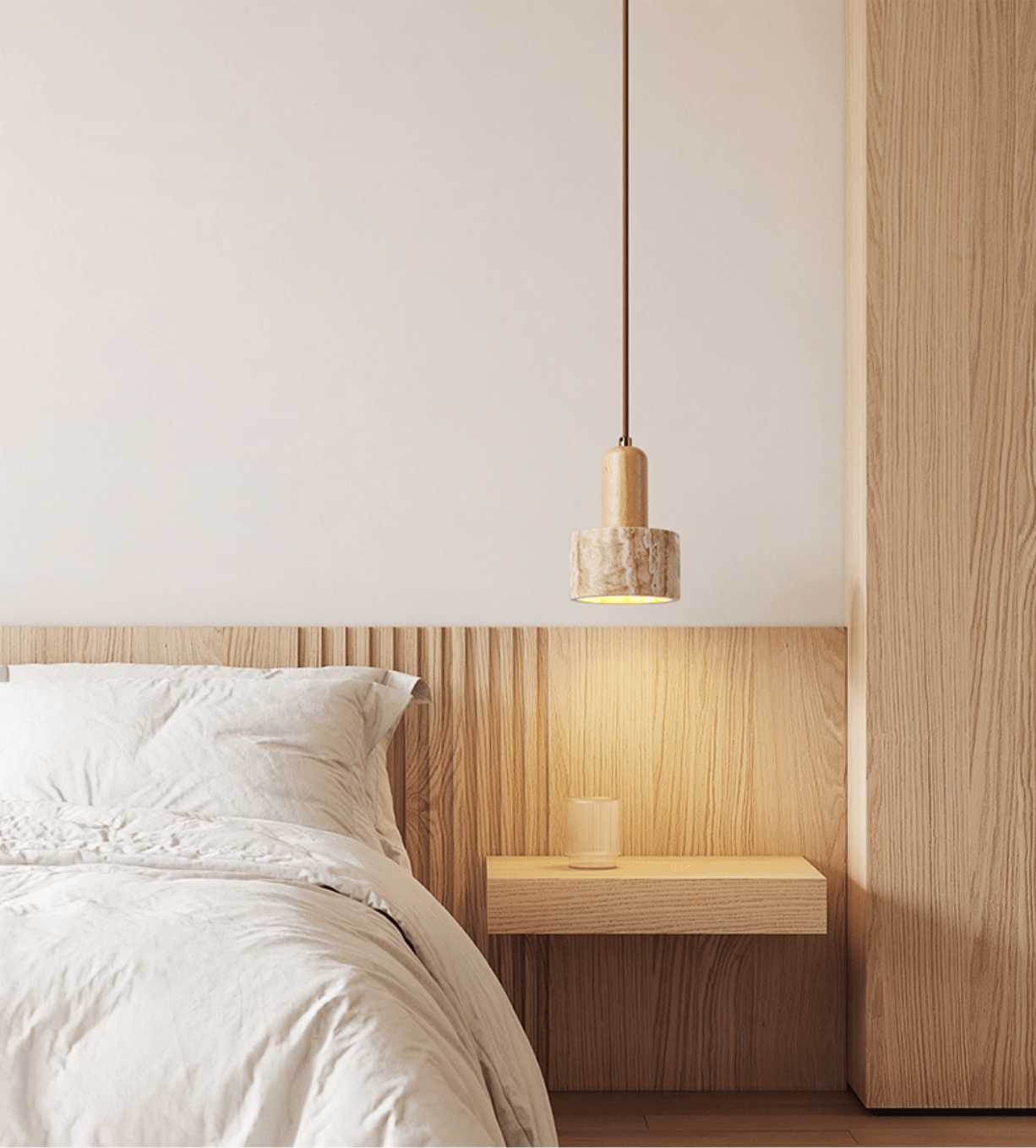 Terra Moderne Minimaliste Travertin Suspension Lampe
