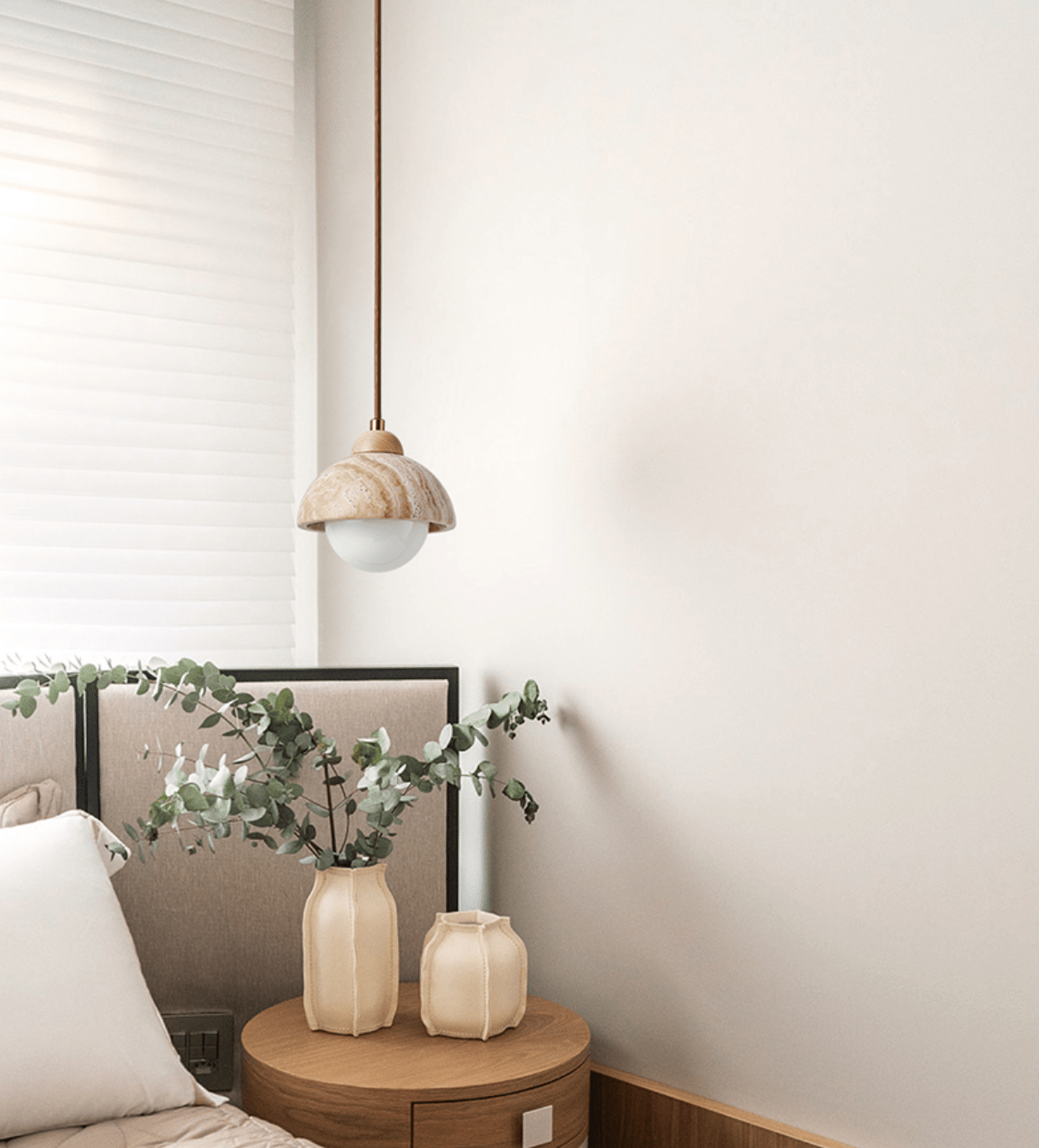 Terra Moderne Minimaliste Travertin Suspension Lampe