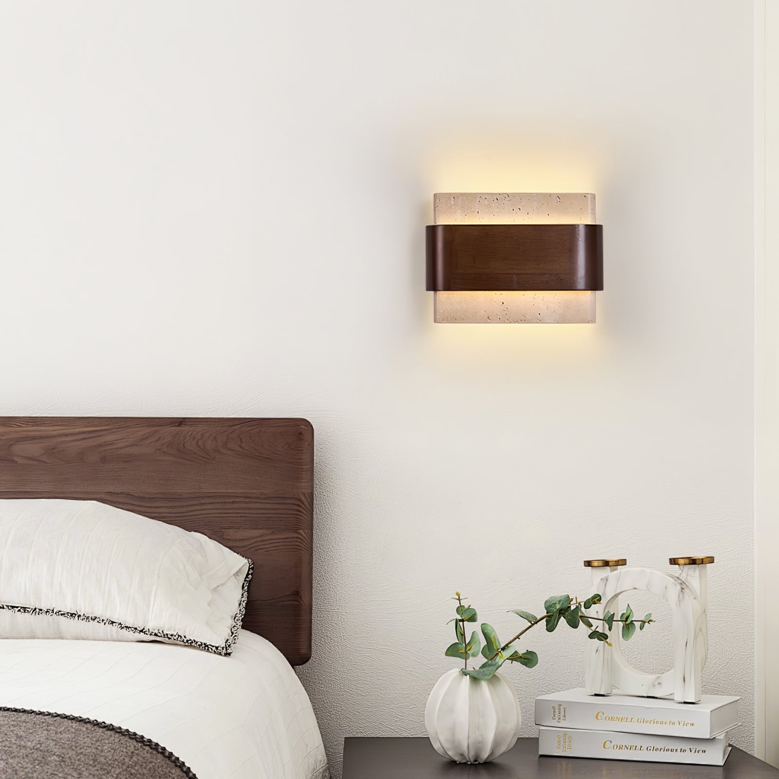 Ulnoros Paneled Travertine Wall Light - Letslighting