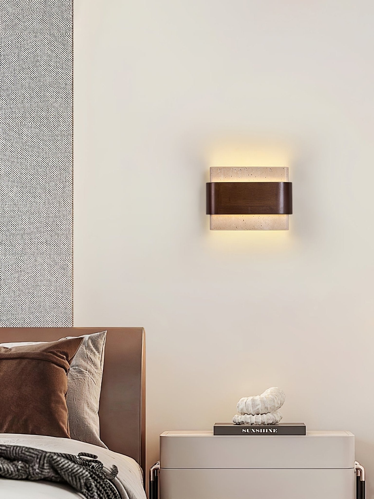 Ulnoros Paneled Travertine Wall Light - Letslighting