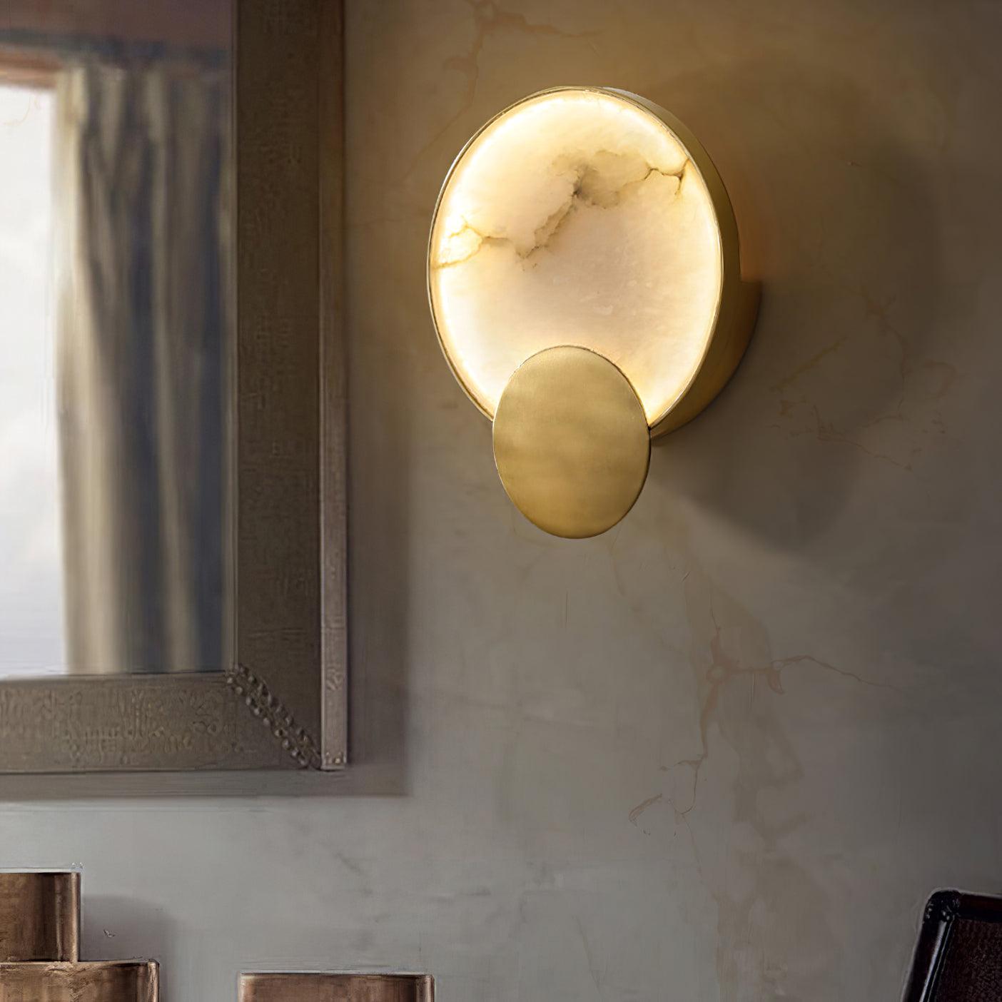 Myvelarae Circular Alabaster Wall Light - Letslighting