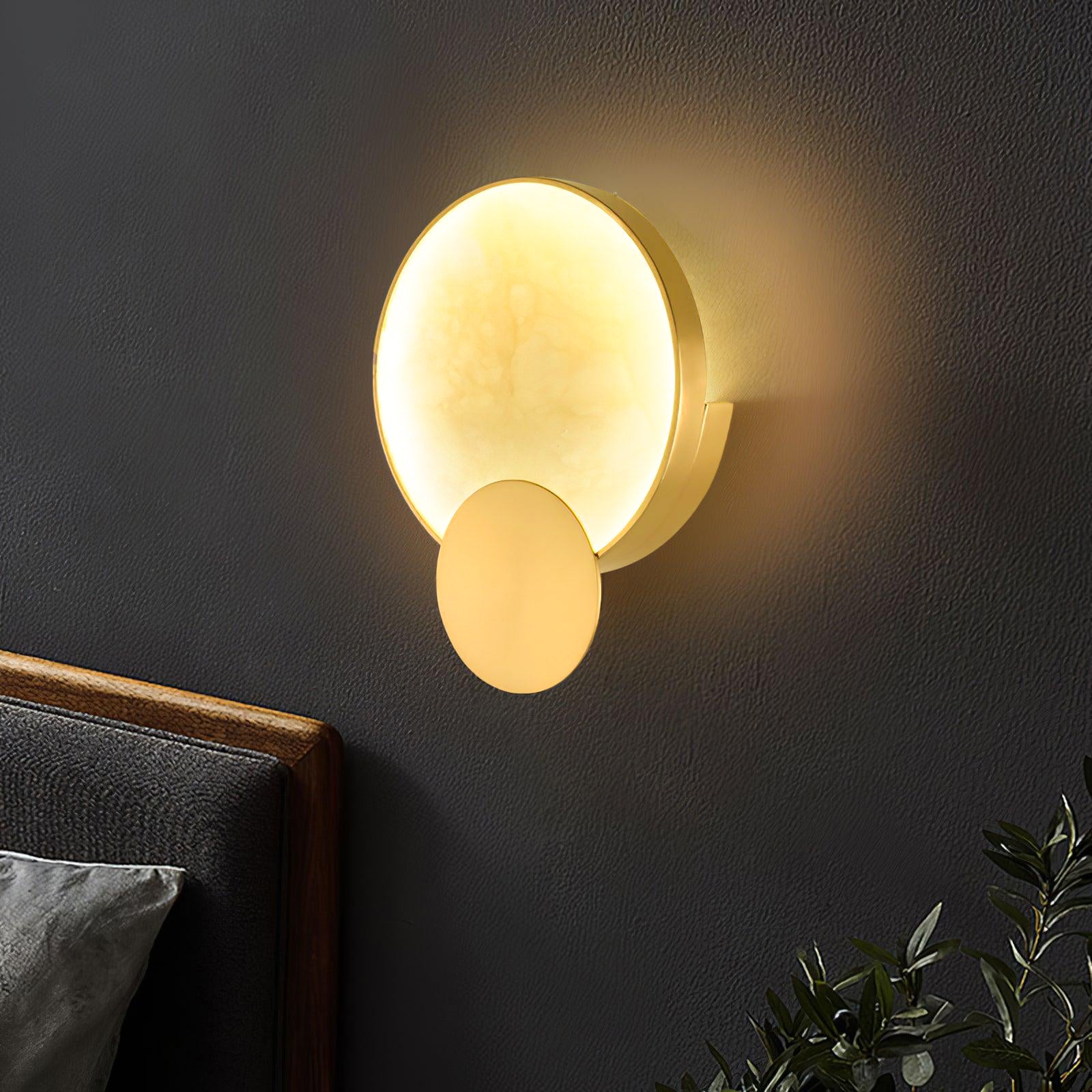 Myvelarae Circular Alabaster Wall Light - Letslighting