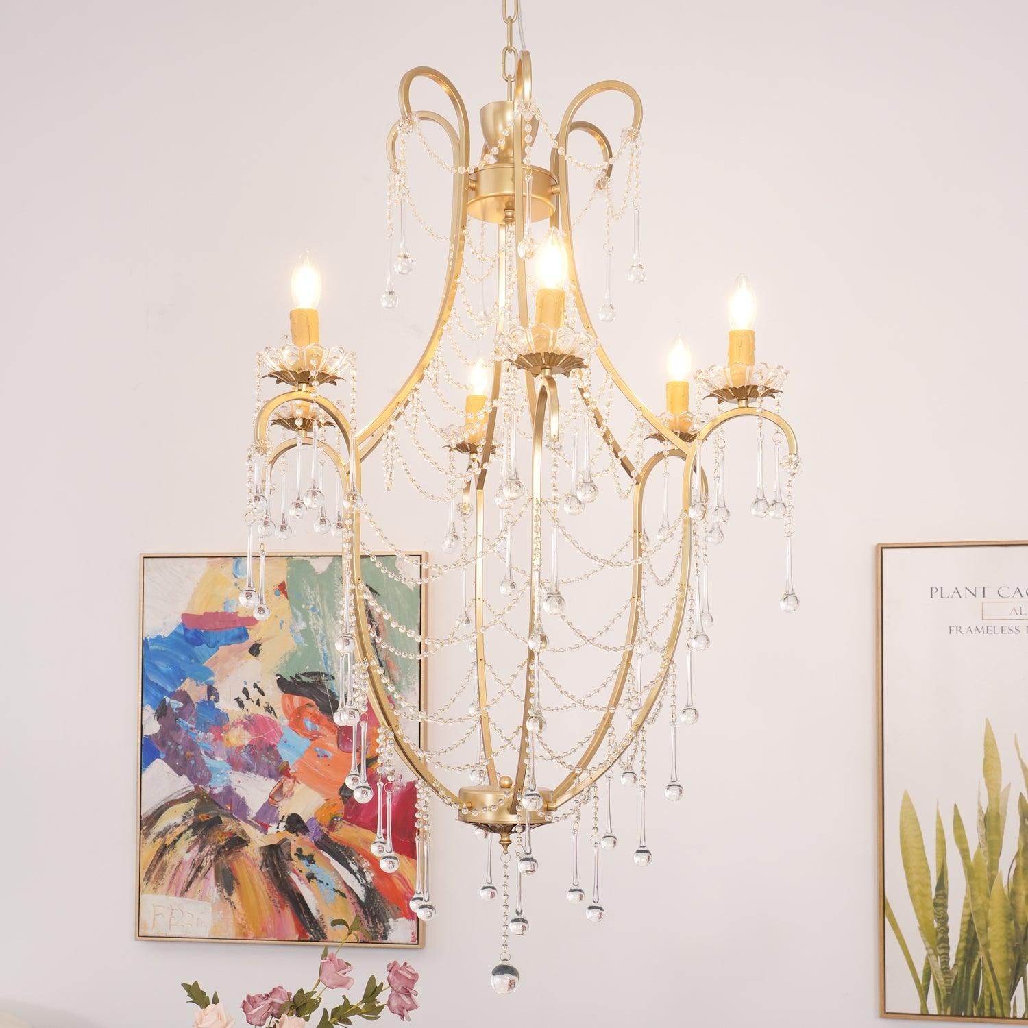 Theresa Chandelier Birdcage Crystal Elegance - Letslighting