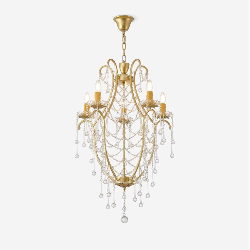 Theresa Chandelier Draped Crystal Chains Vintage - Letslighting