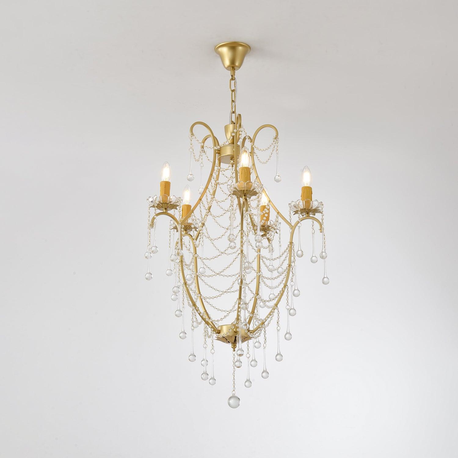 Theresa Chandelier Draped Crystal Chains Vintage - Letslighting