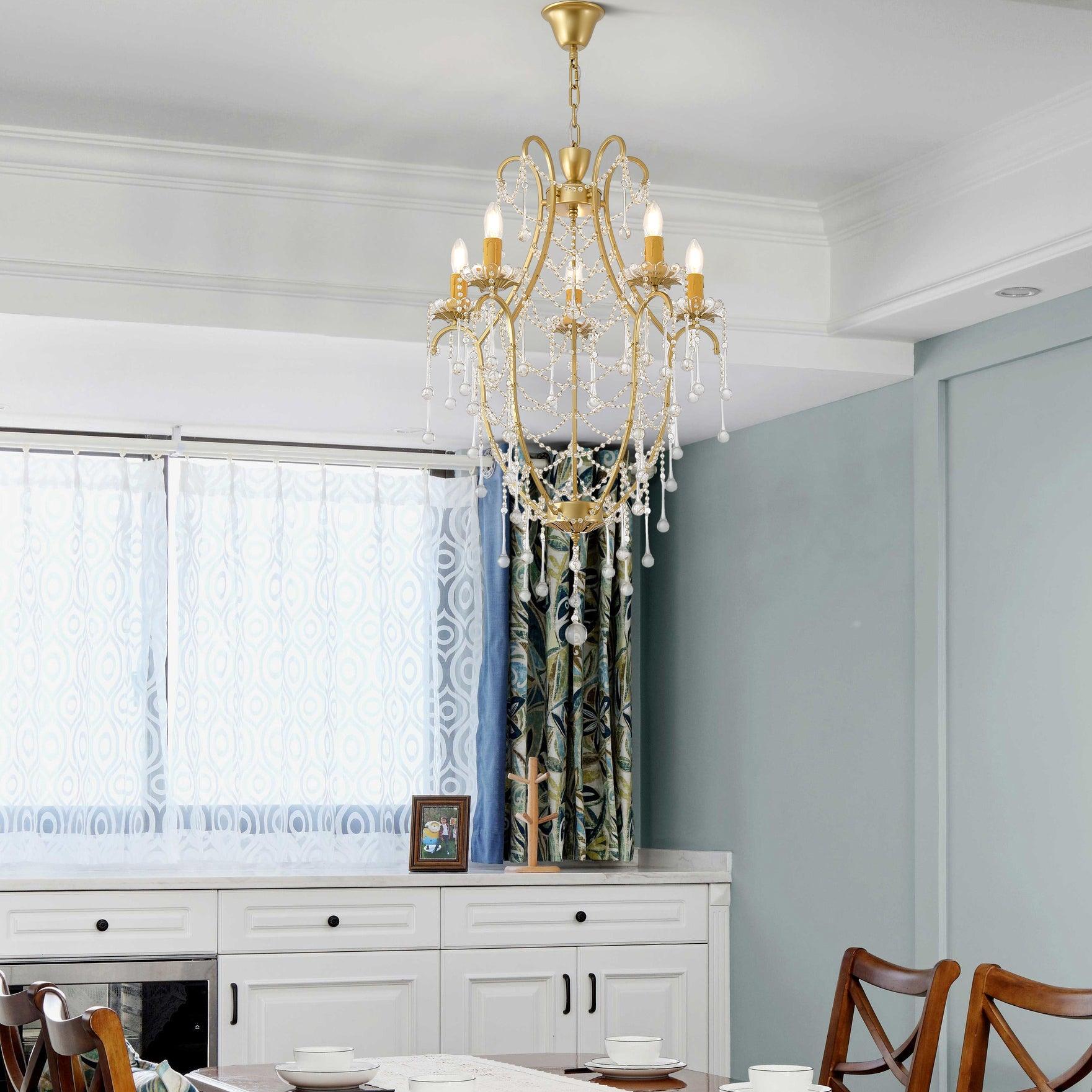 Theresa Chandelier Draped Crystal Chains Vintage - Letslighting