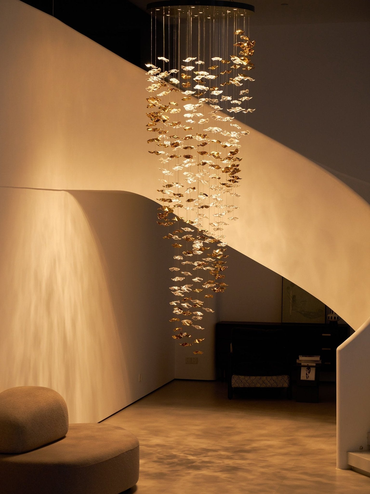 Nephele Crystal Leaf Chandelier - Blowlighting