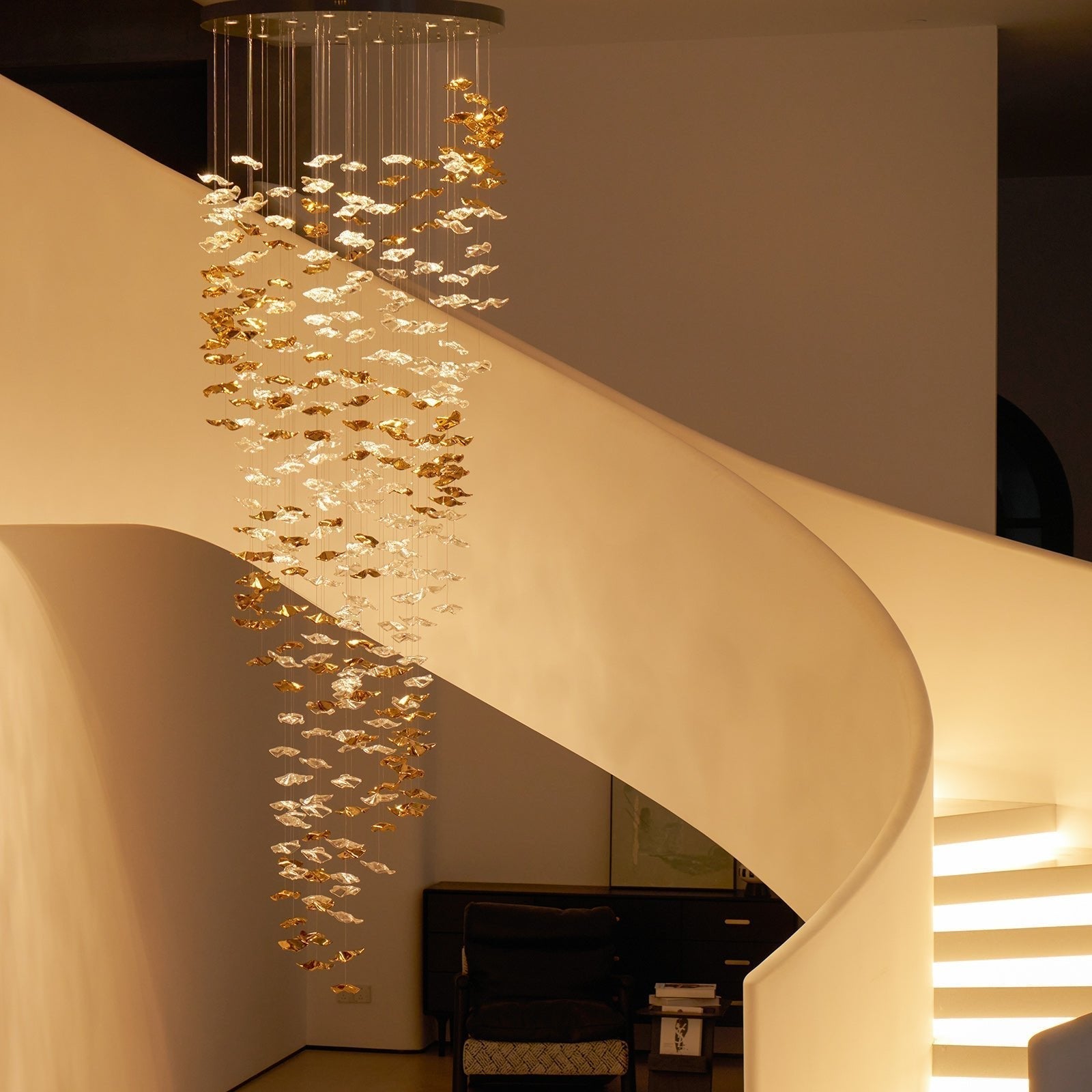 Nephele Crystal Leaf Chandelier - Blowlighting
